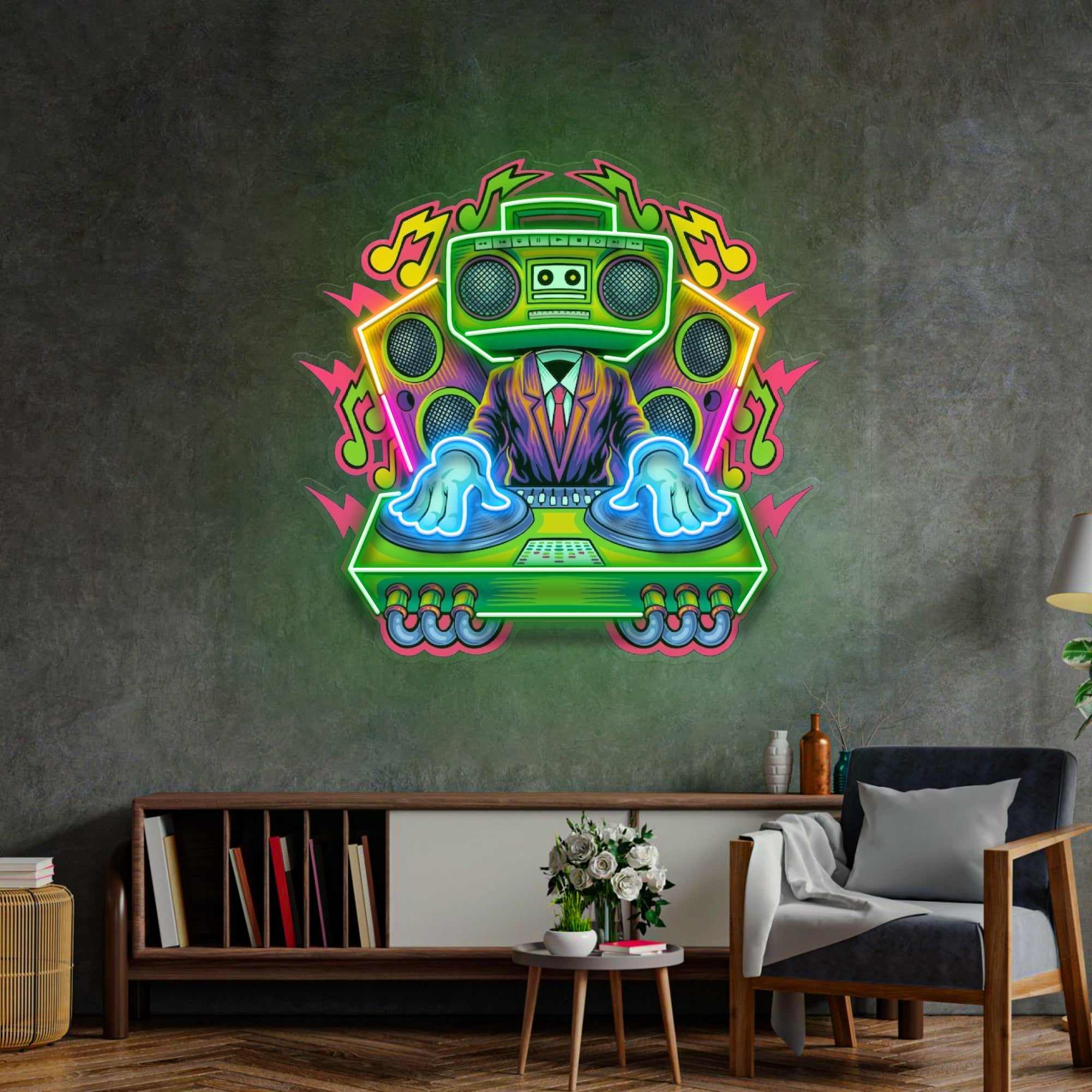 Dj Electro Music LED Neon Sign Light Pop Art