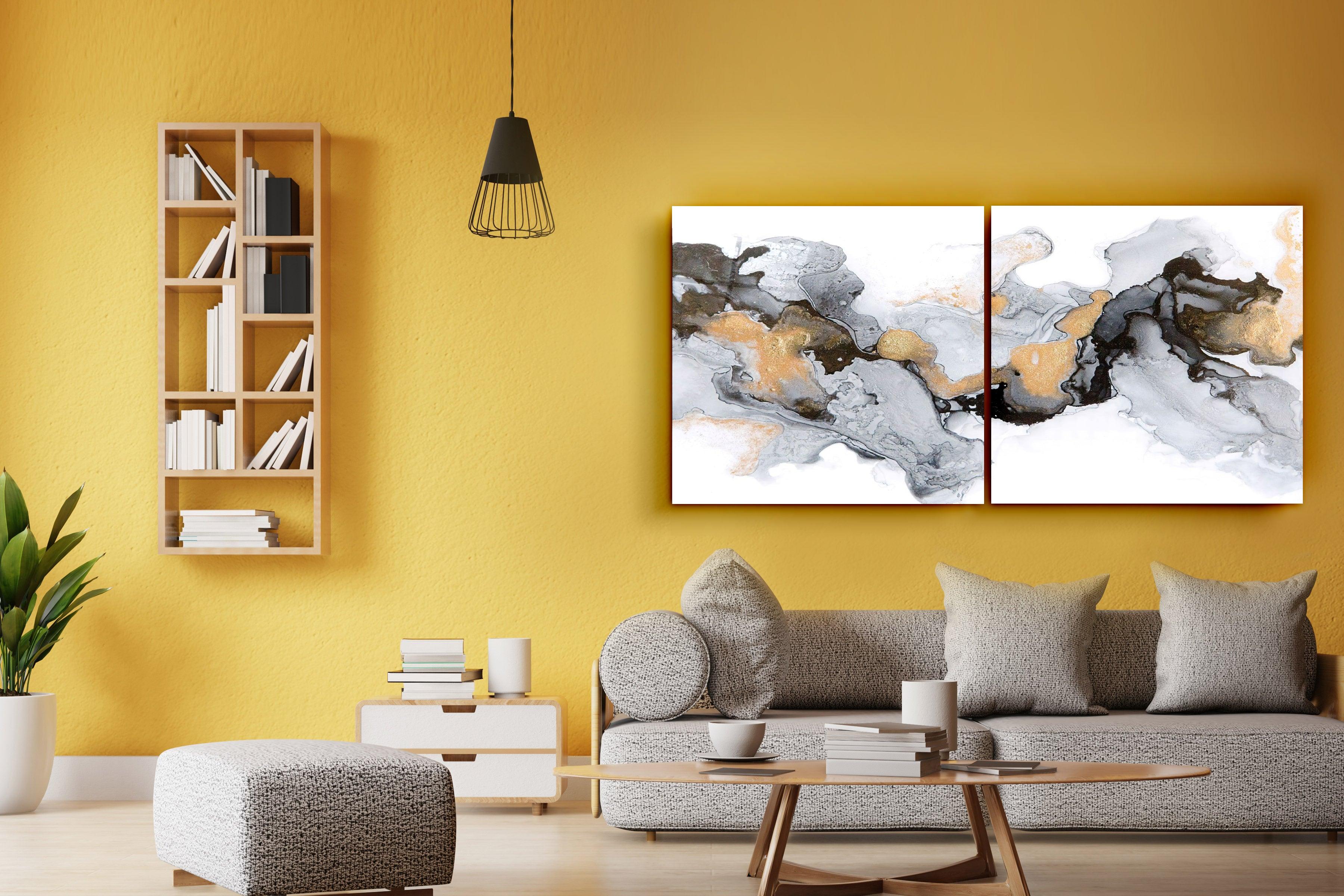 ・"Marble Abstract - Duo"・Glass Wall Art