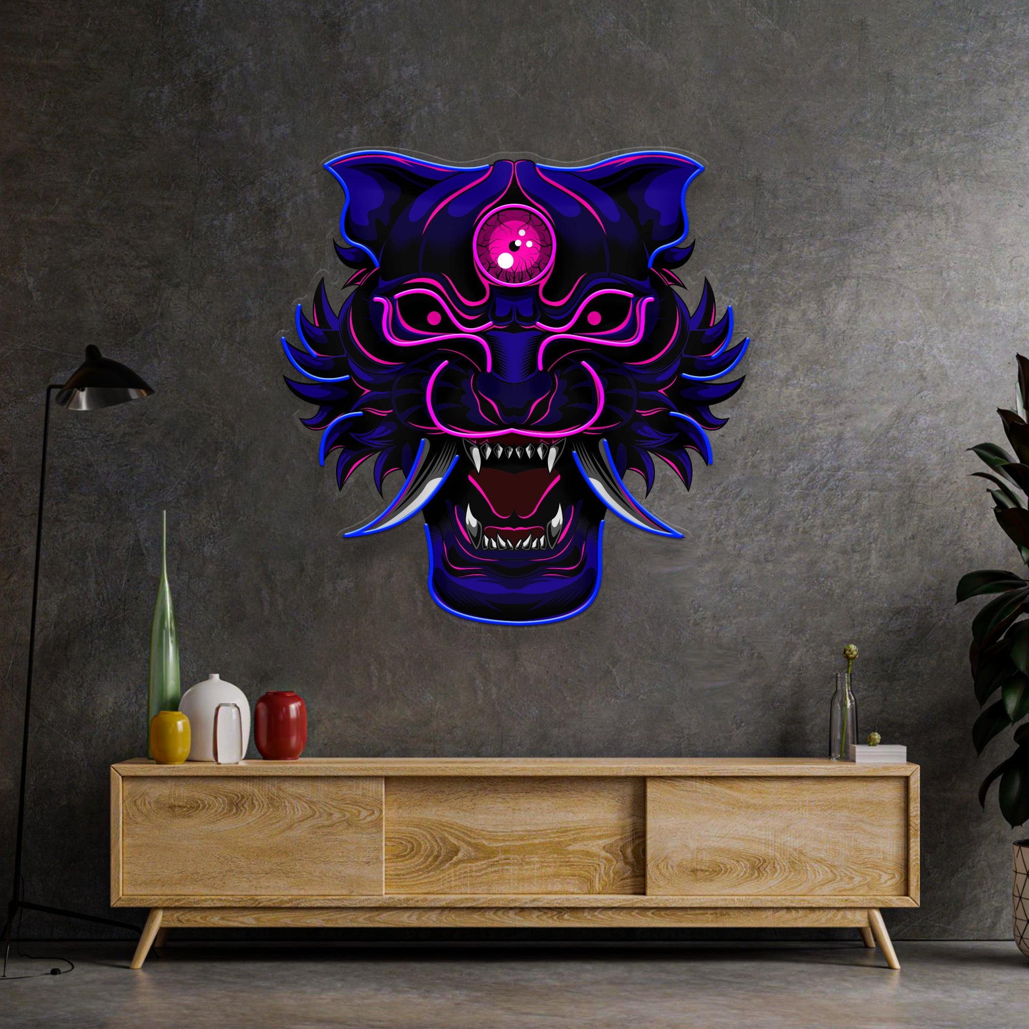 Evil Tiger Demon LED Neon Sign Light Pop Art