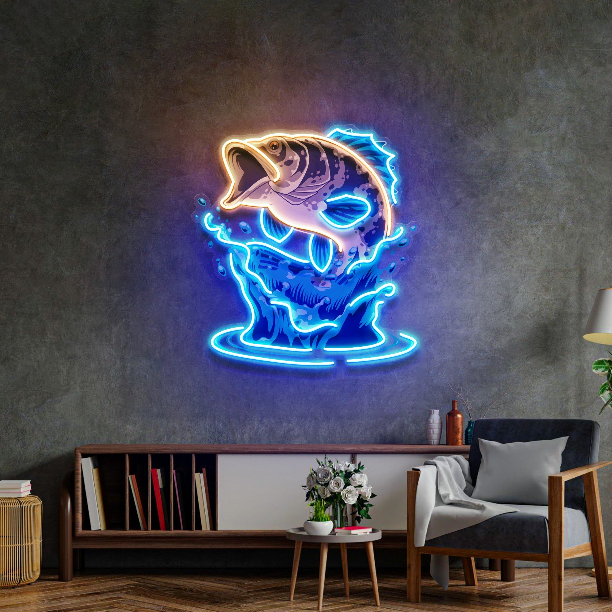 Fish Relax With Water LED Neon Sign Light Pop Art