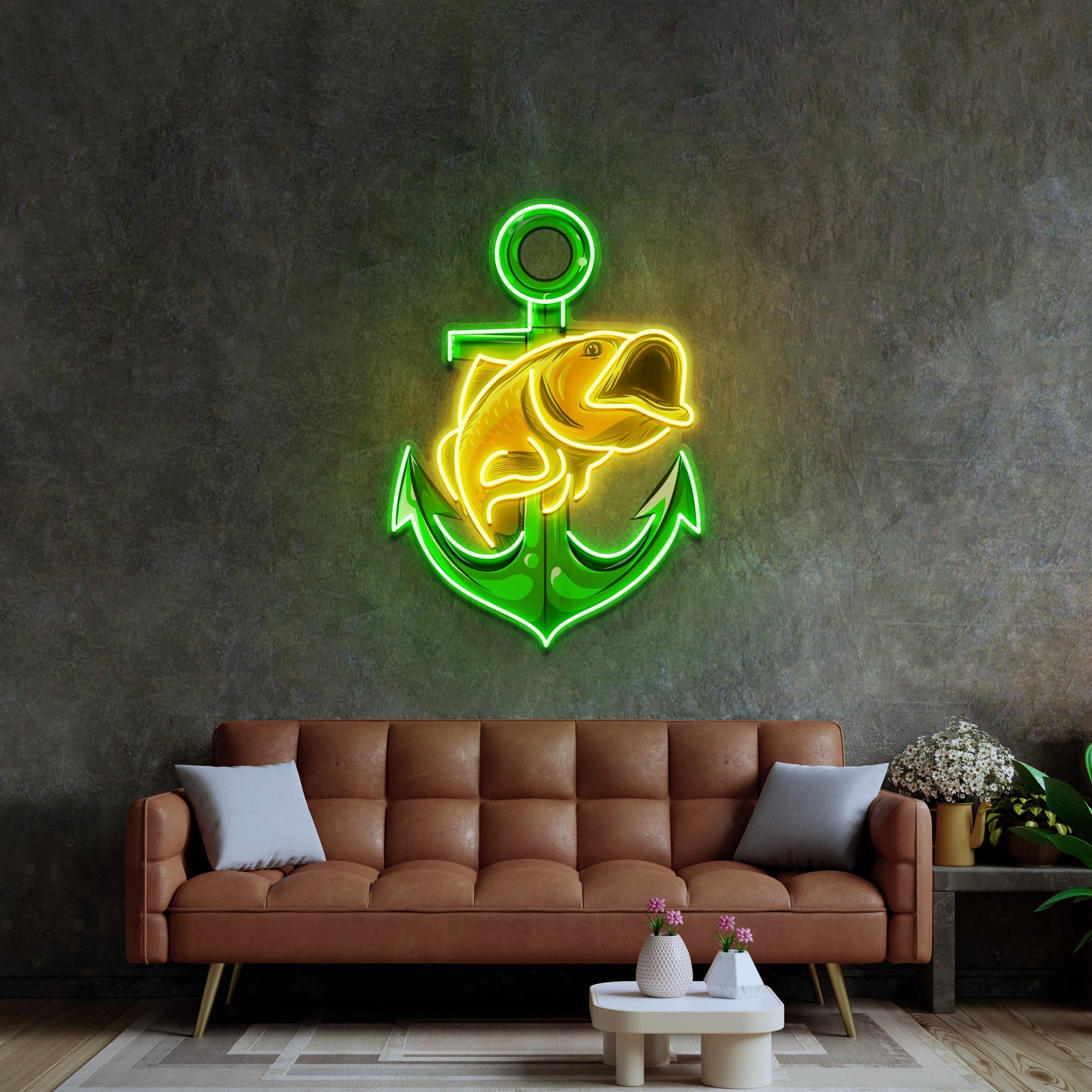 Fishing Anchor LED Neon Sign Light Pop Art