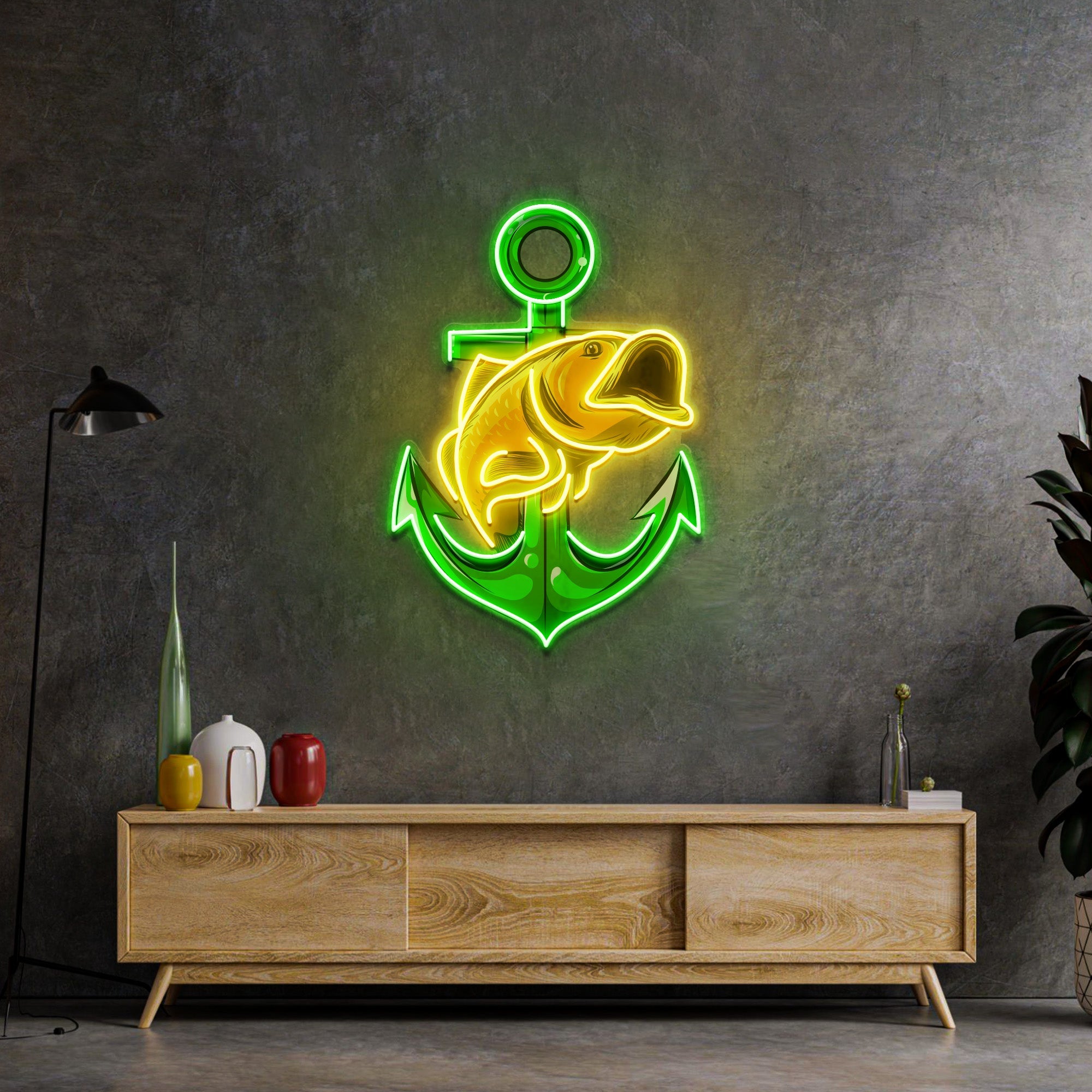 Fishing Anchor LED Neon Sign Light Pop Art