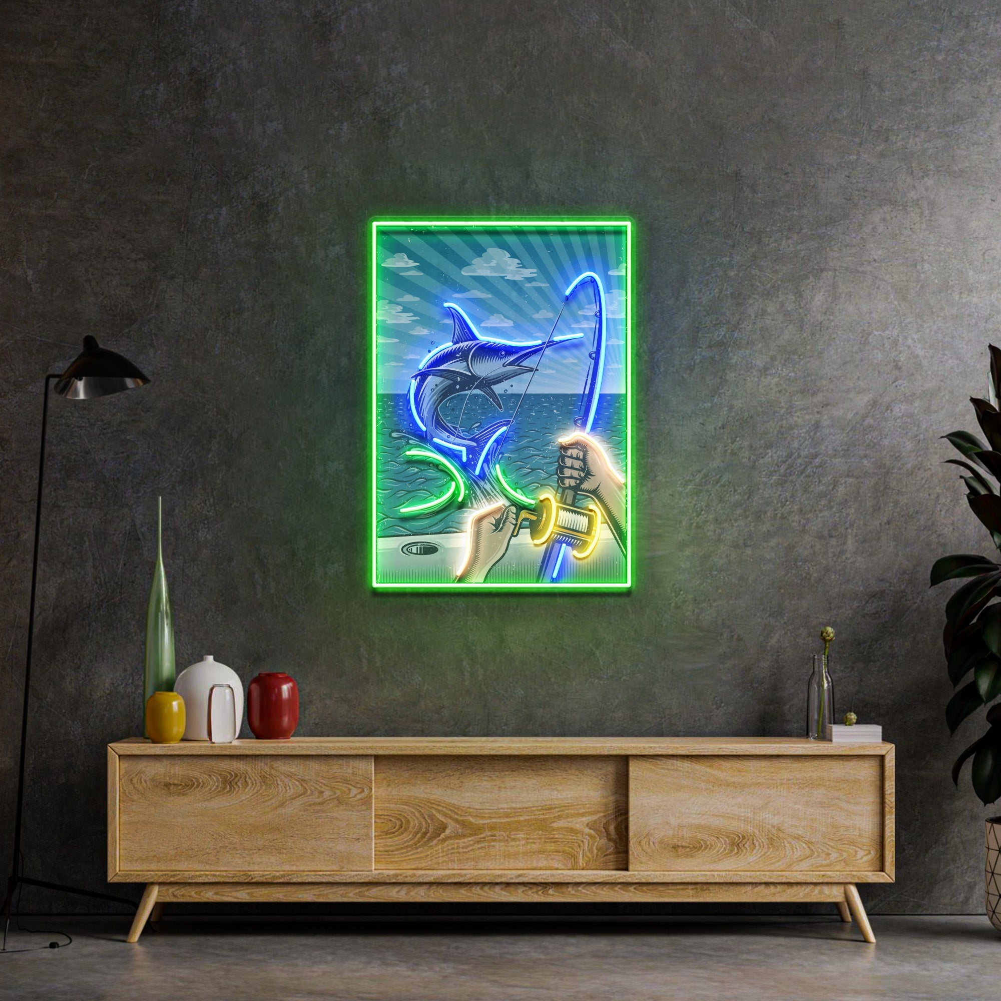 Fishing Pictures LED Neon Sign Light Pop Art