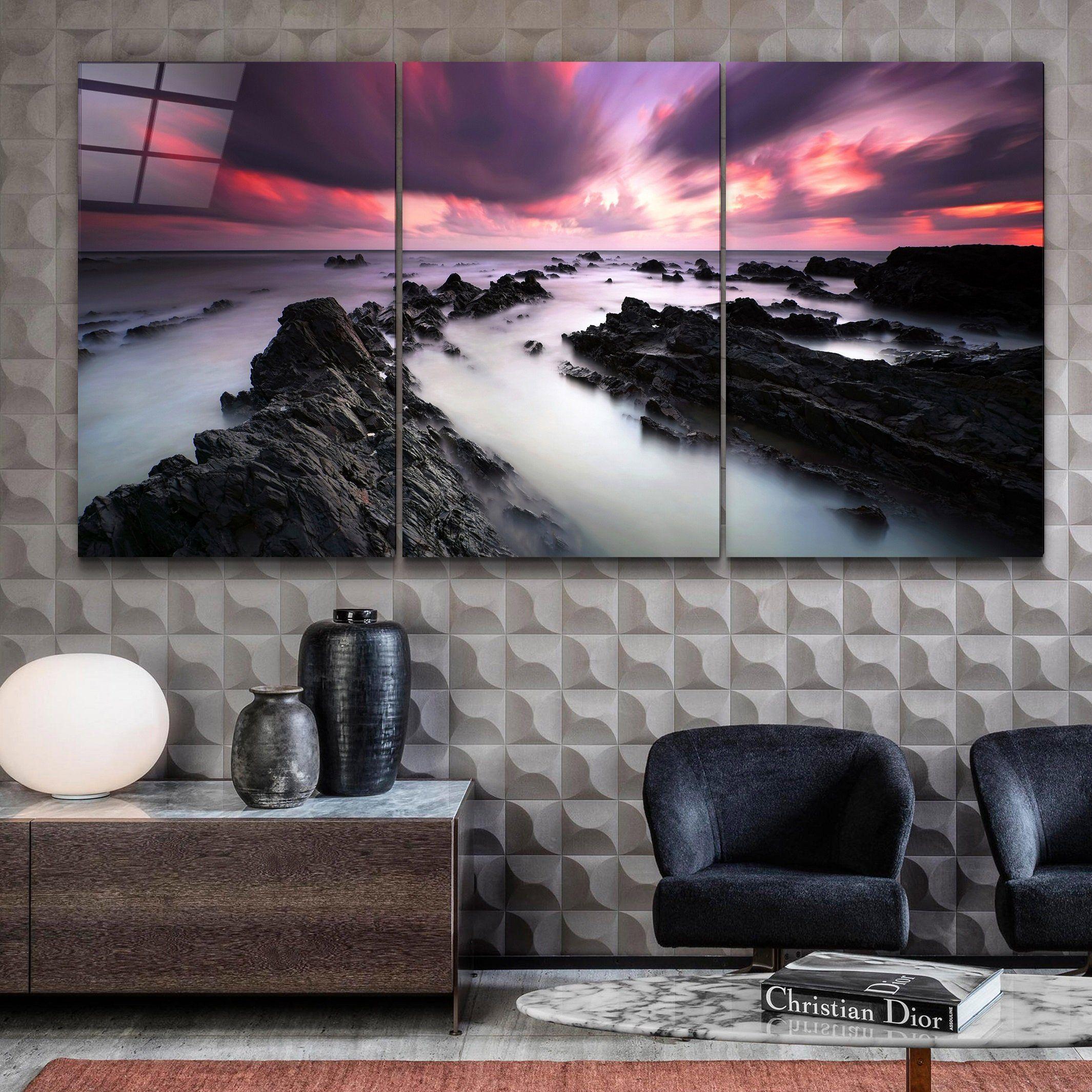 ・"The Fog - Trio"・Glass Wall Art