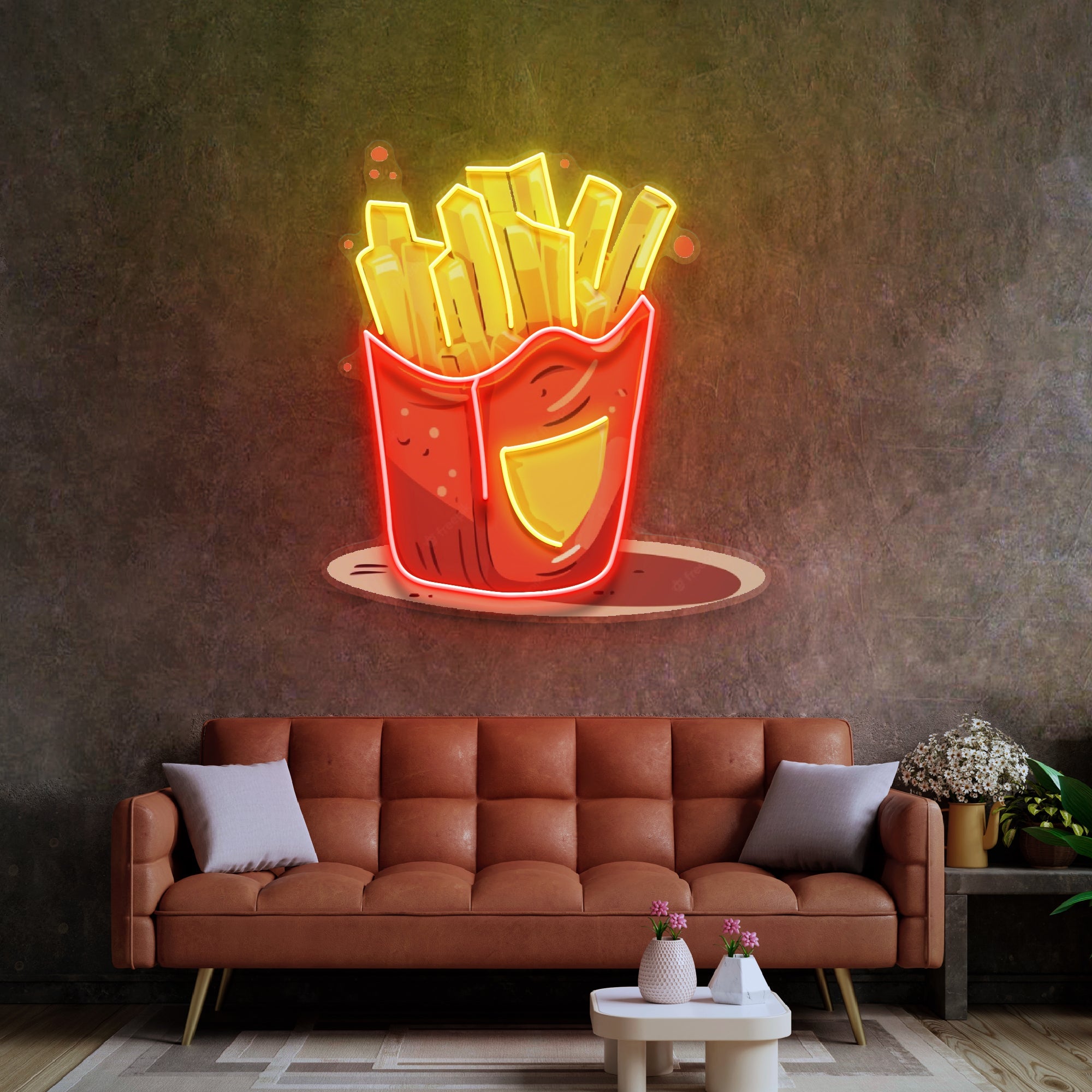 French Fries Potatoes LED Neon Sign Light Pop Art