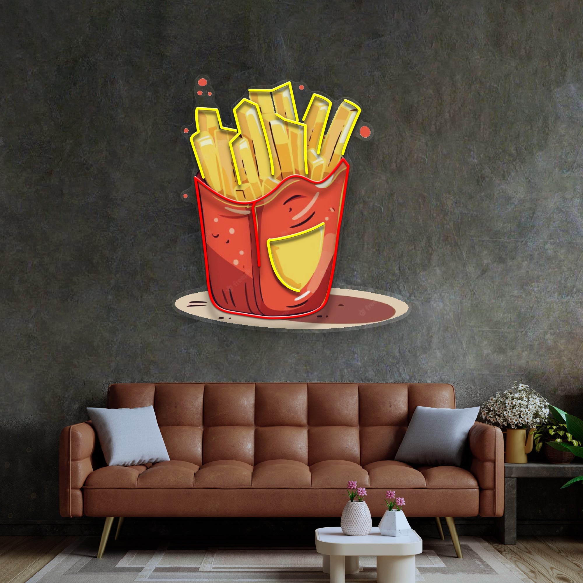 French Fries Potatoes LED Neon Sign Light Pop Art