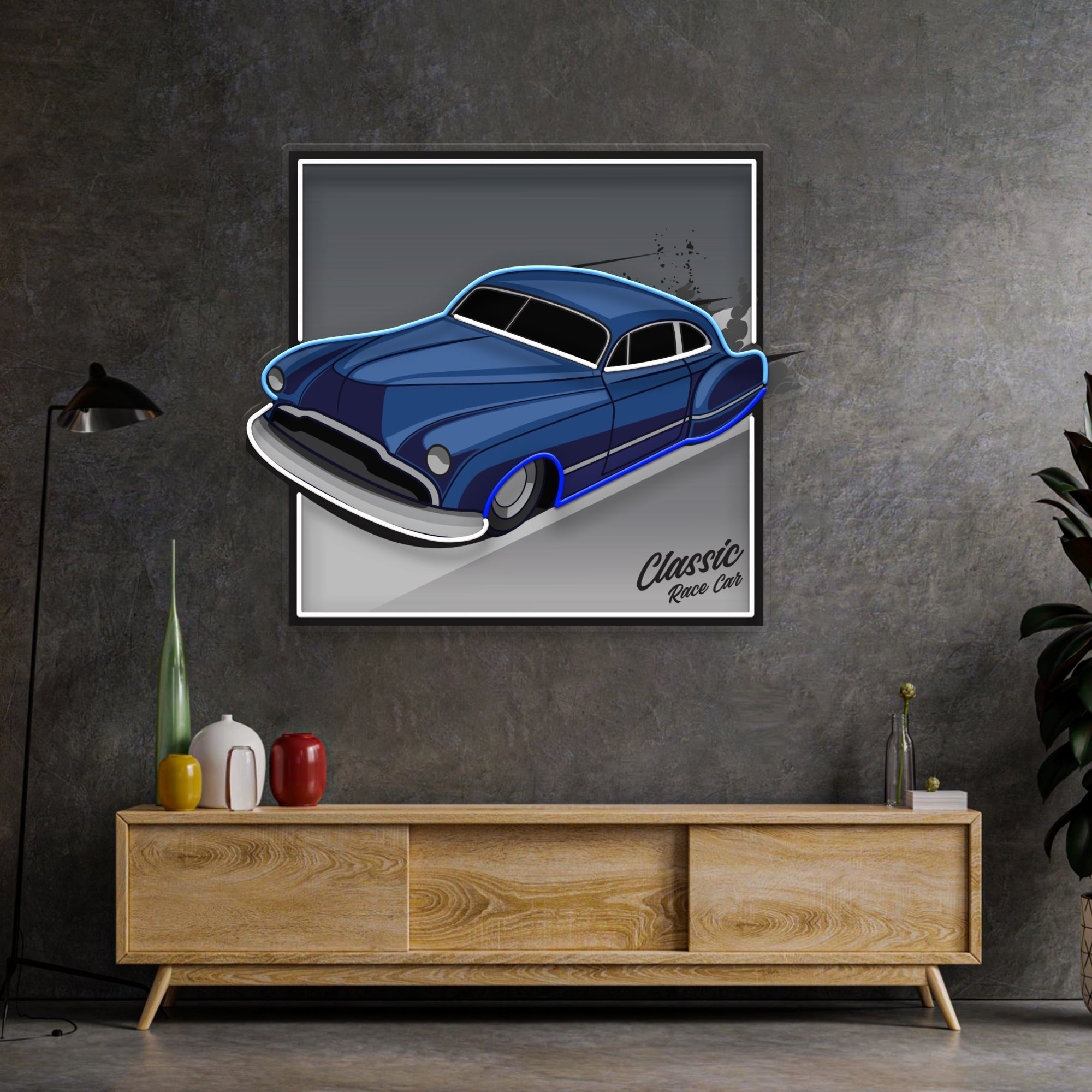 Hot Rod Racer LED Neon Sign Light Pop Art