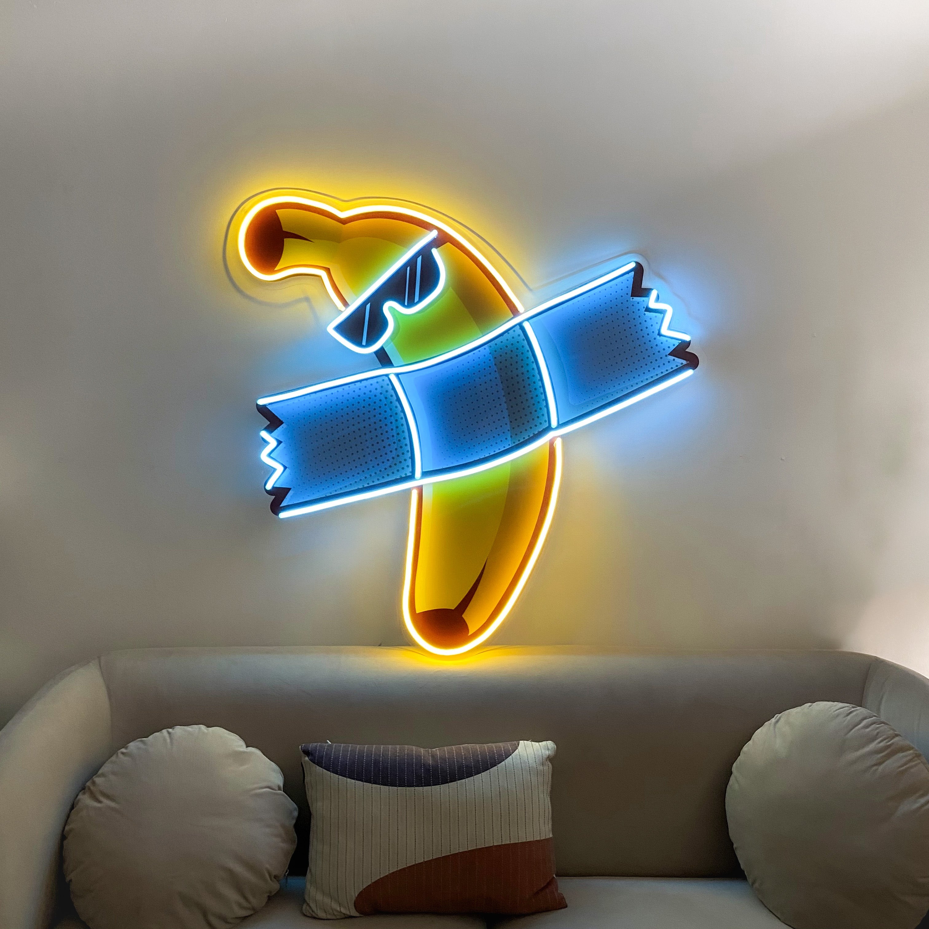 Banana Chilling Led Neon Acrylic Artwork
