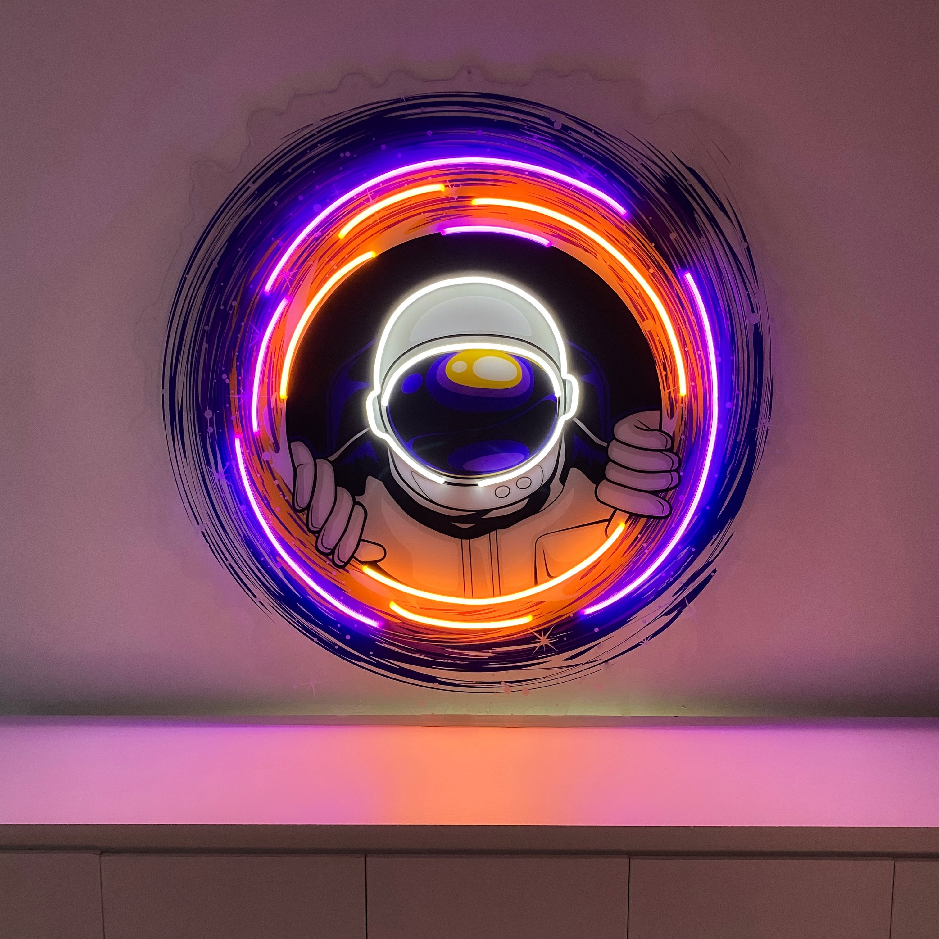 Astronauts Black Holes LED Neon Sign Light Pop Art