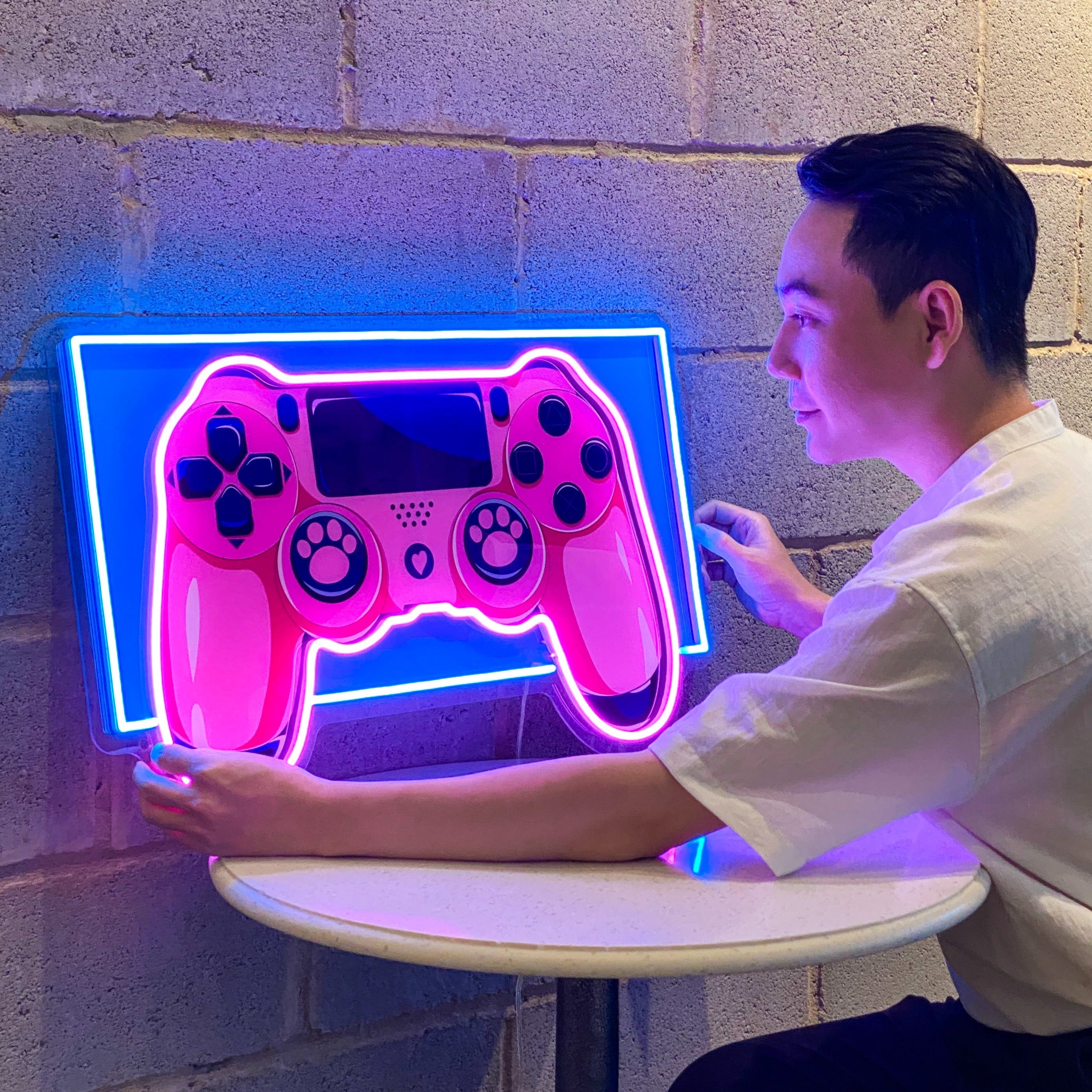 Pink Controller Led Neon Acrylic Artwork