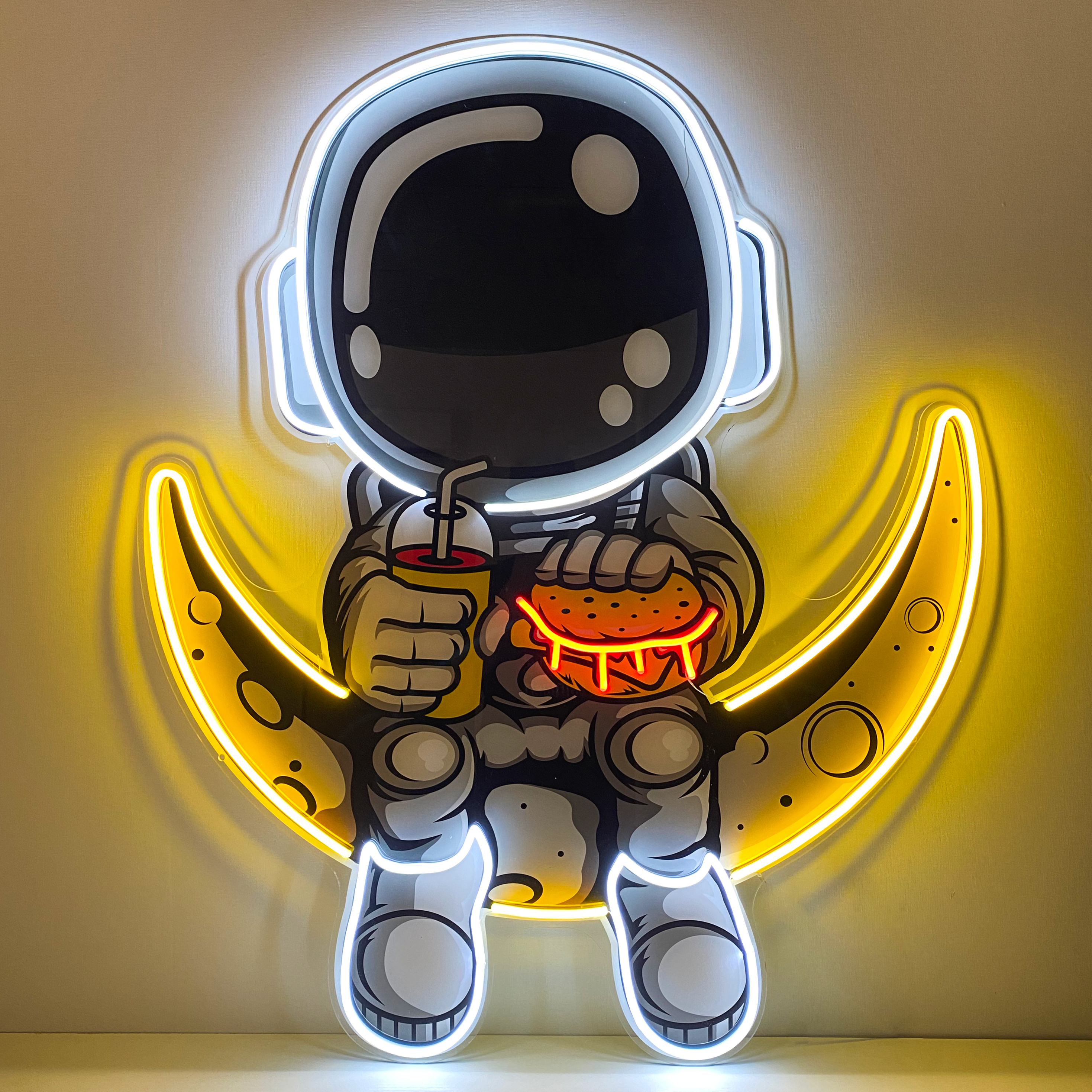 Astronaut Hamburger Led Neon Acrylic Artwork