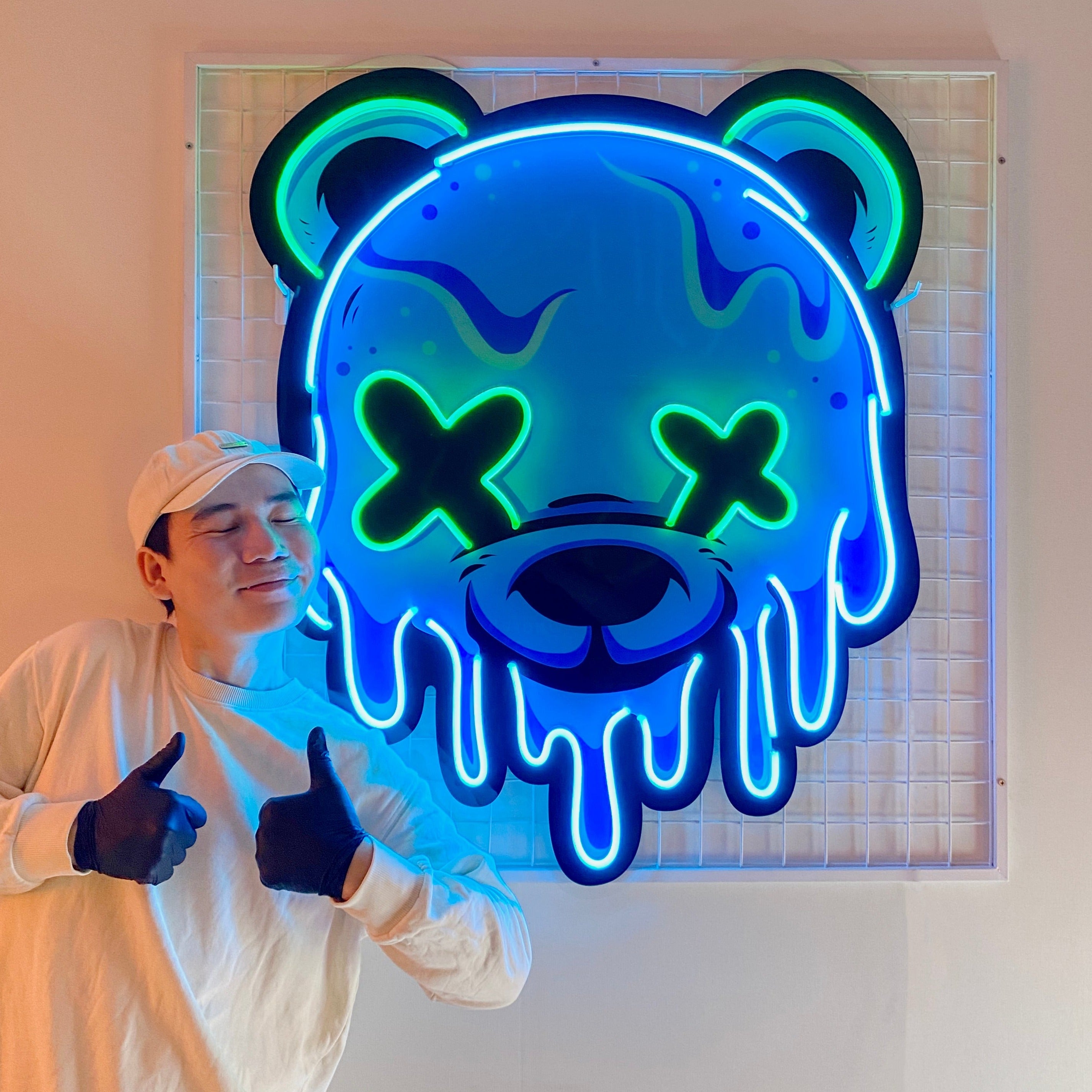 Ice Head Bear Led Neon Acrylic Artwork