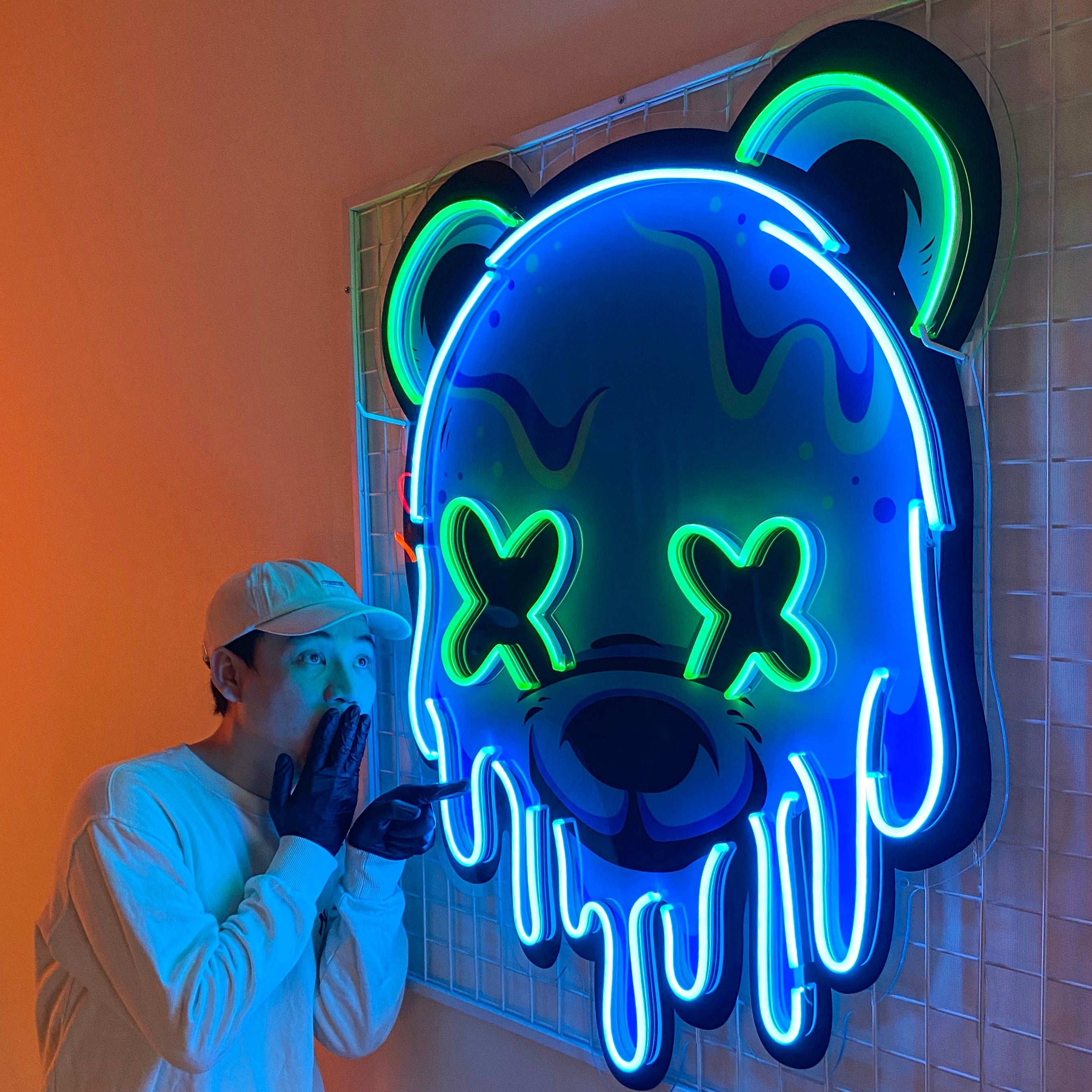 Ice Head Bear Led Neon Acrylic Artwork