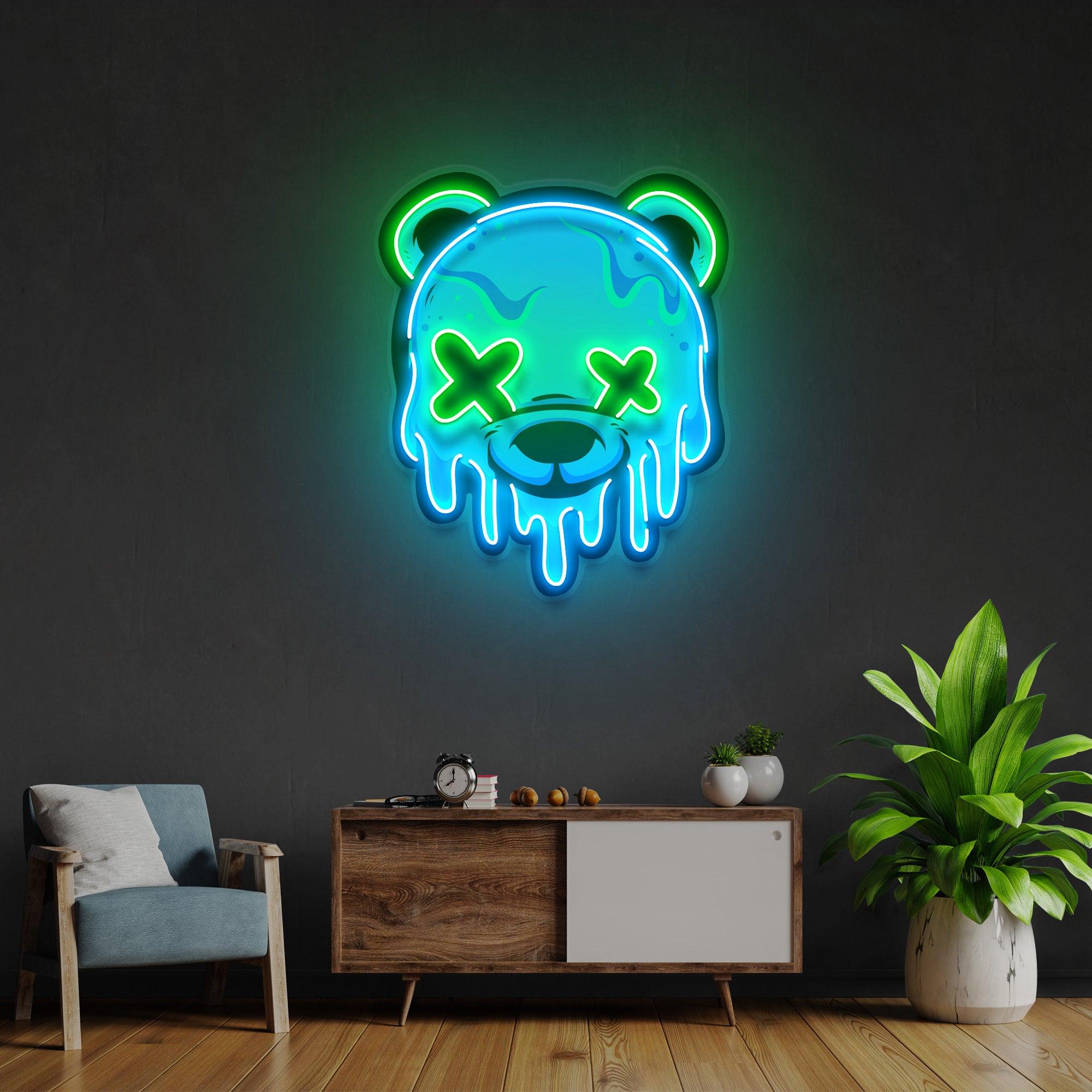 Ice Head Bear Led Neon Acrylic Artwork