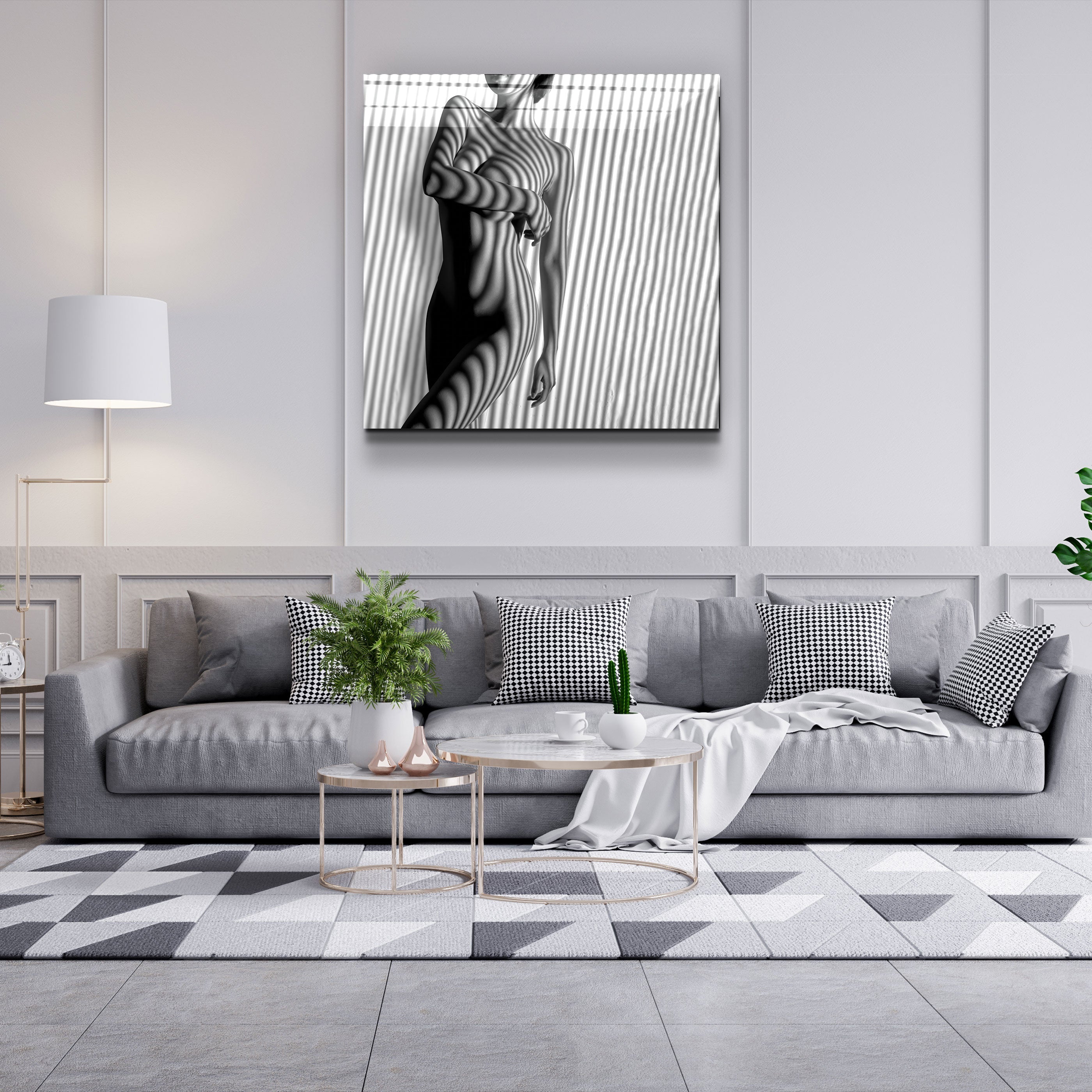 ."Naked Shadows V2". Designers Collection Glass Wall Art