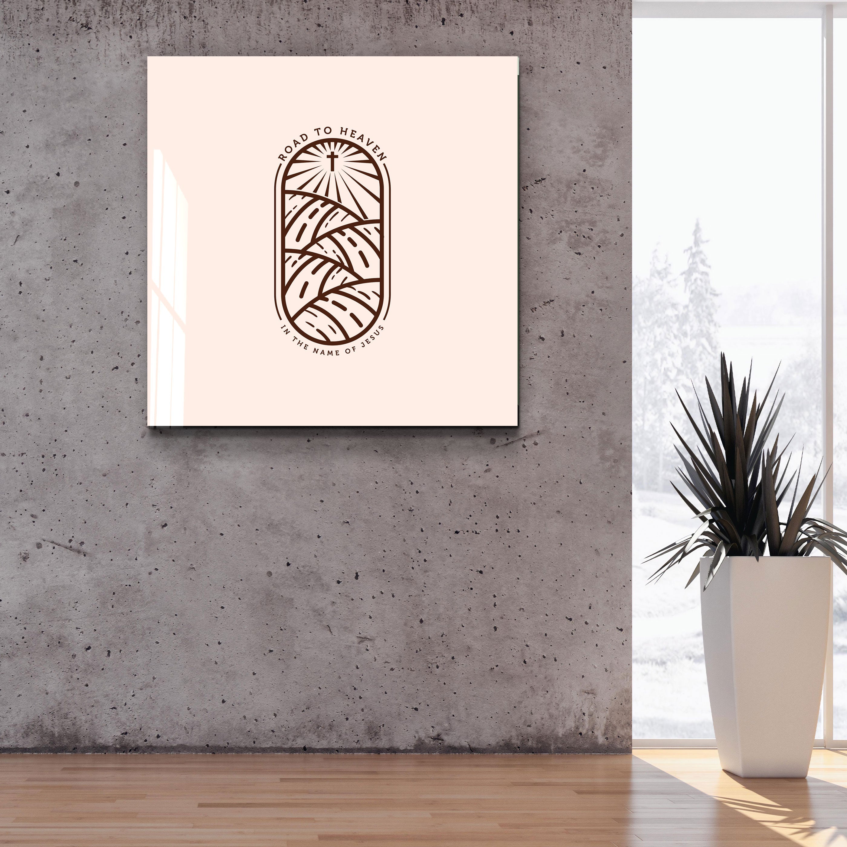 ."Road to Heaven". Designers Collection Glass Wall Art