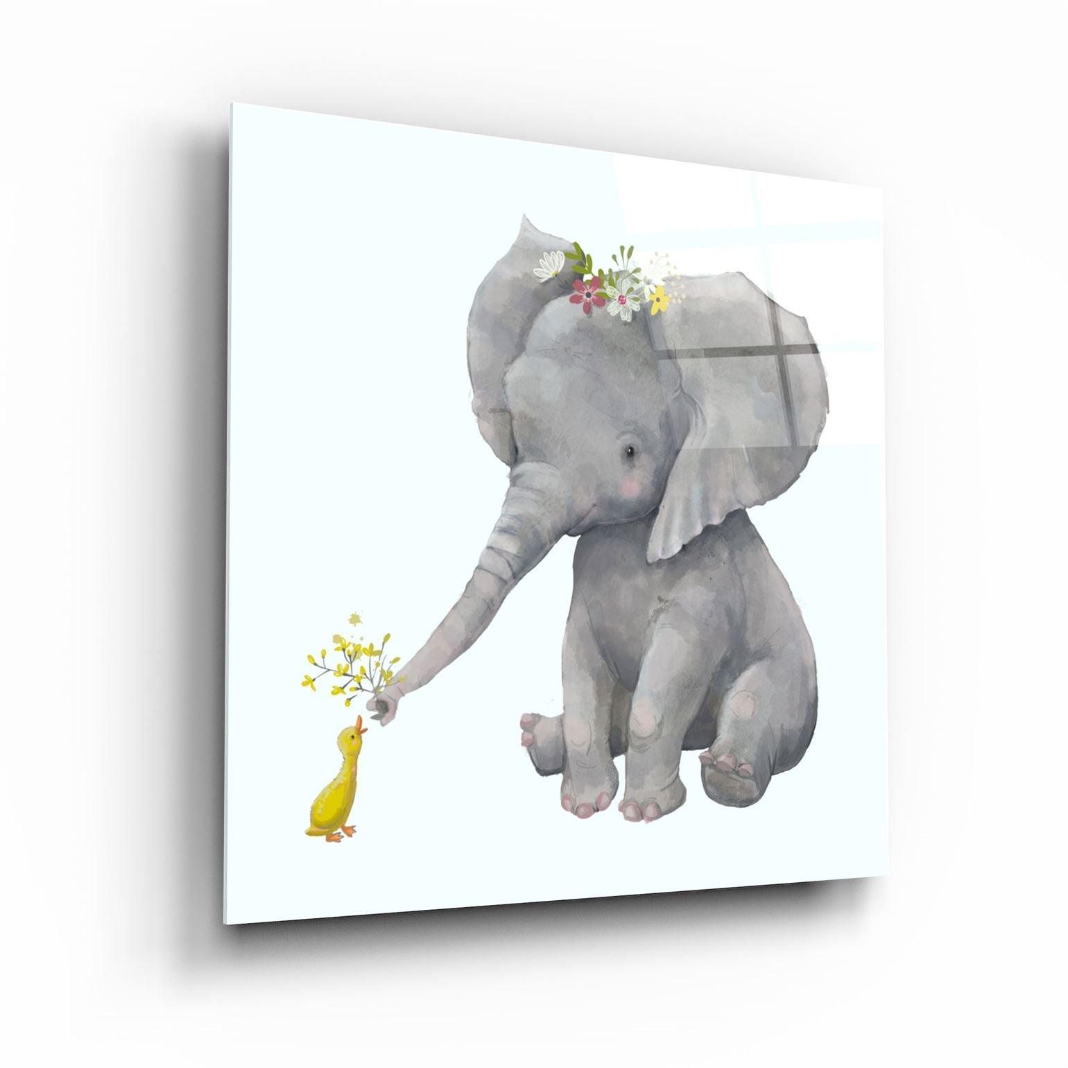 ・"Elephant and Duck"・Glass Wall Art