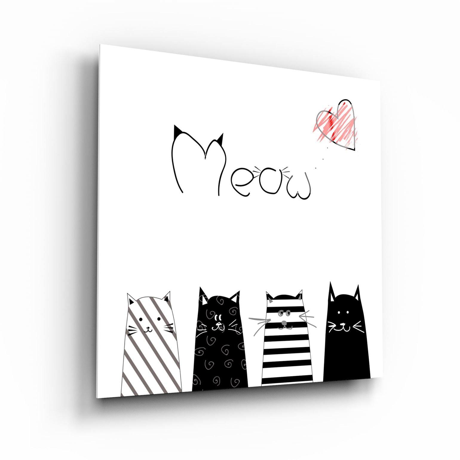 ・"Meow (Cat)"・Glass Wall Art