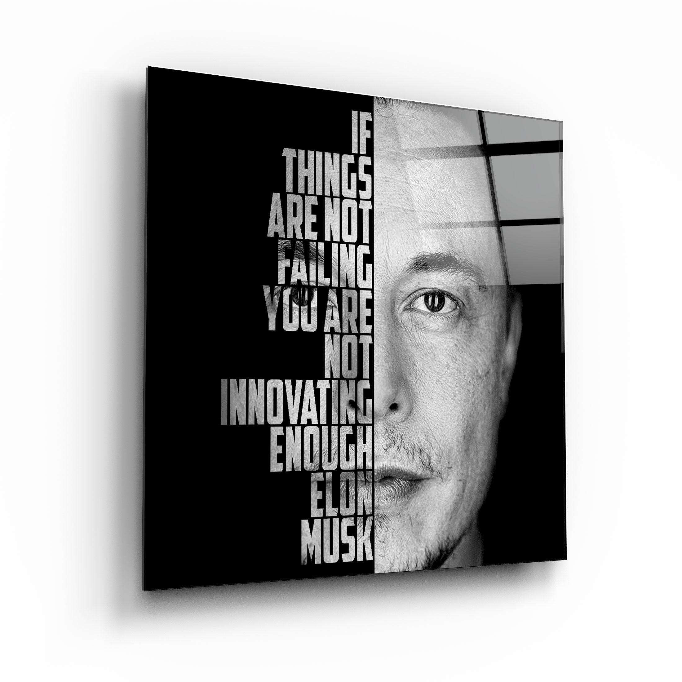 ・"Elon Musk"・Designers Collection Glass Wall Art