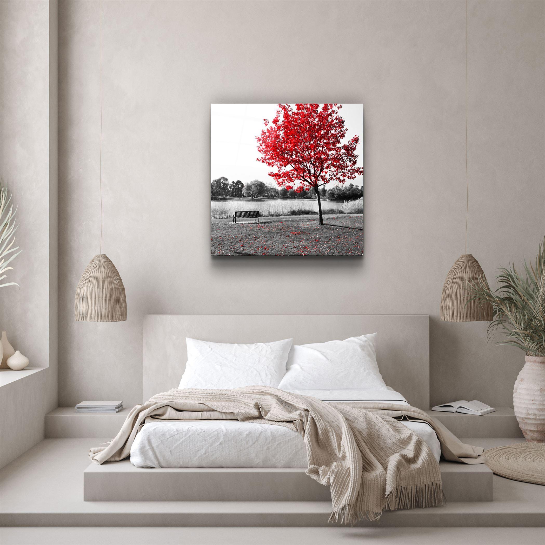 ・"Red Tree"・Glass Wall Art