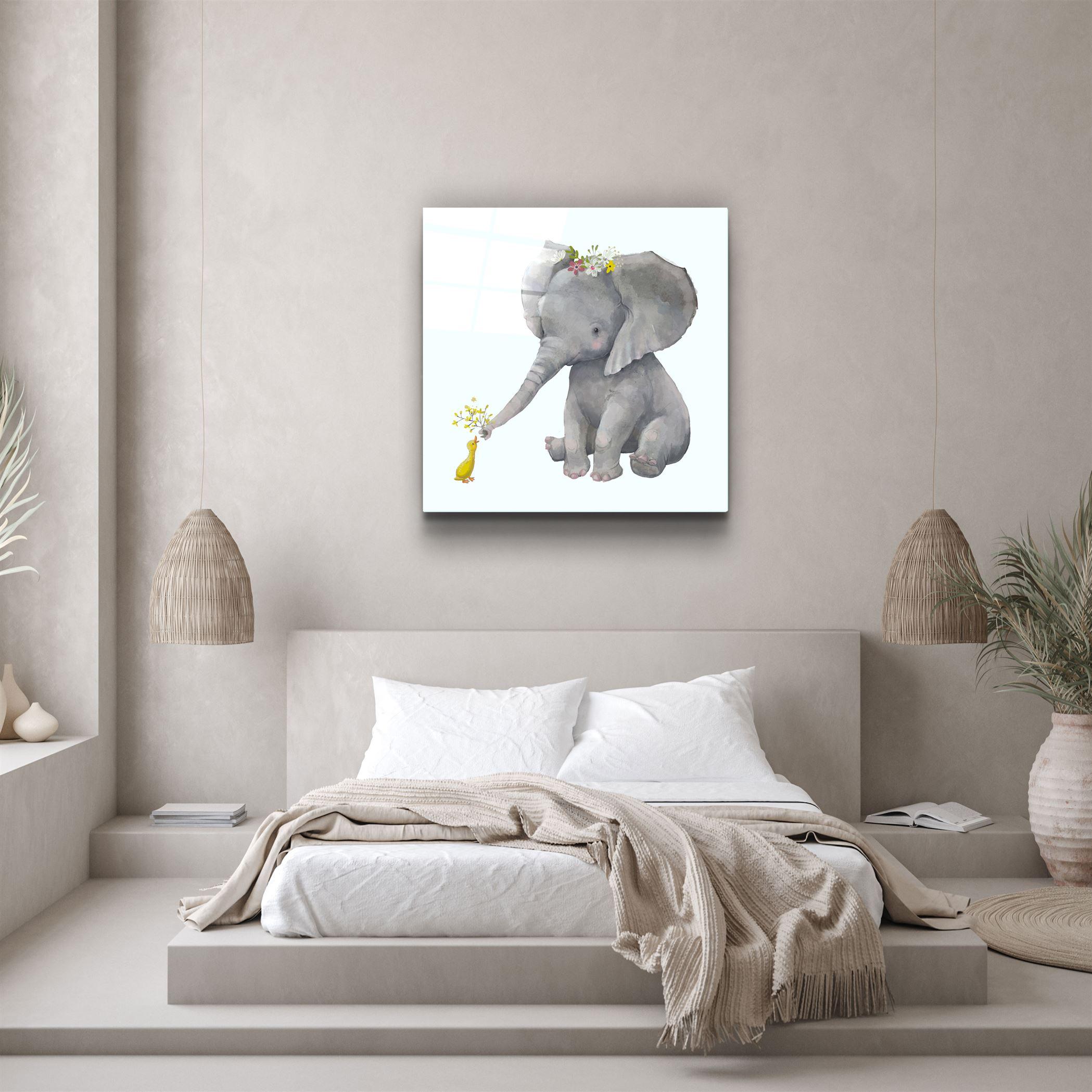 ・"Elephant and Duck"・Glass Wall Art