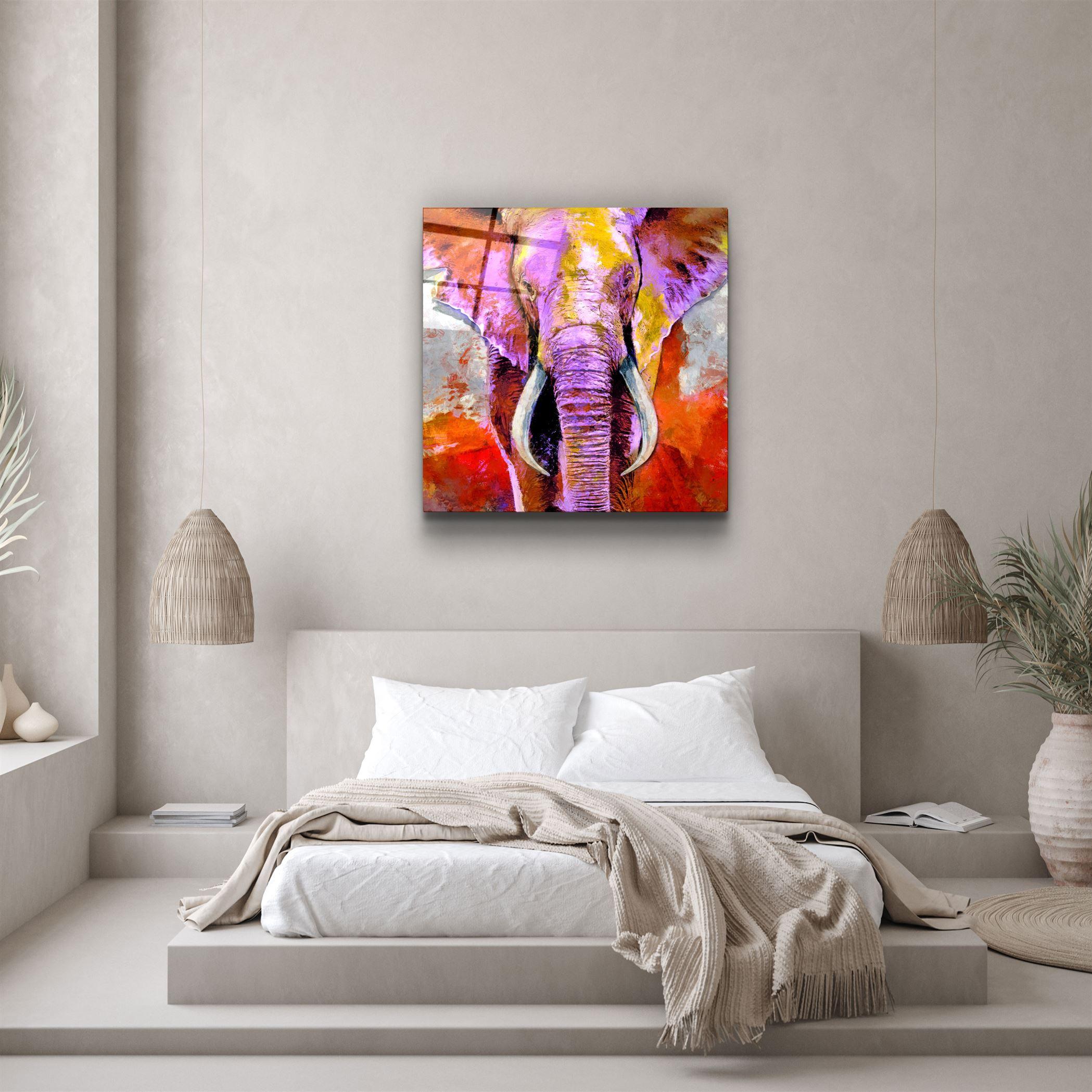 ・"Elepurple"・Glass Wall Art