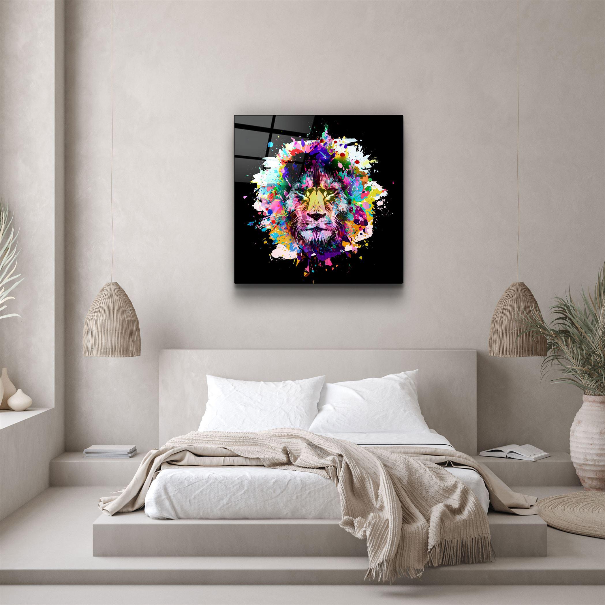 ・"Lion Abstract"・Glass Wall Art