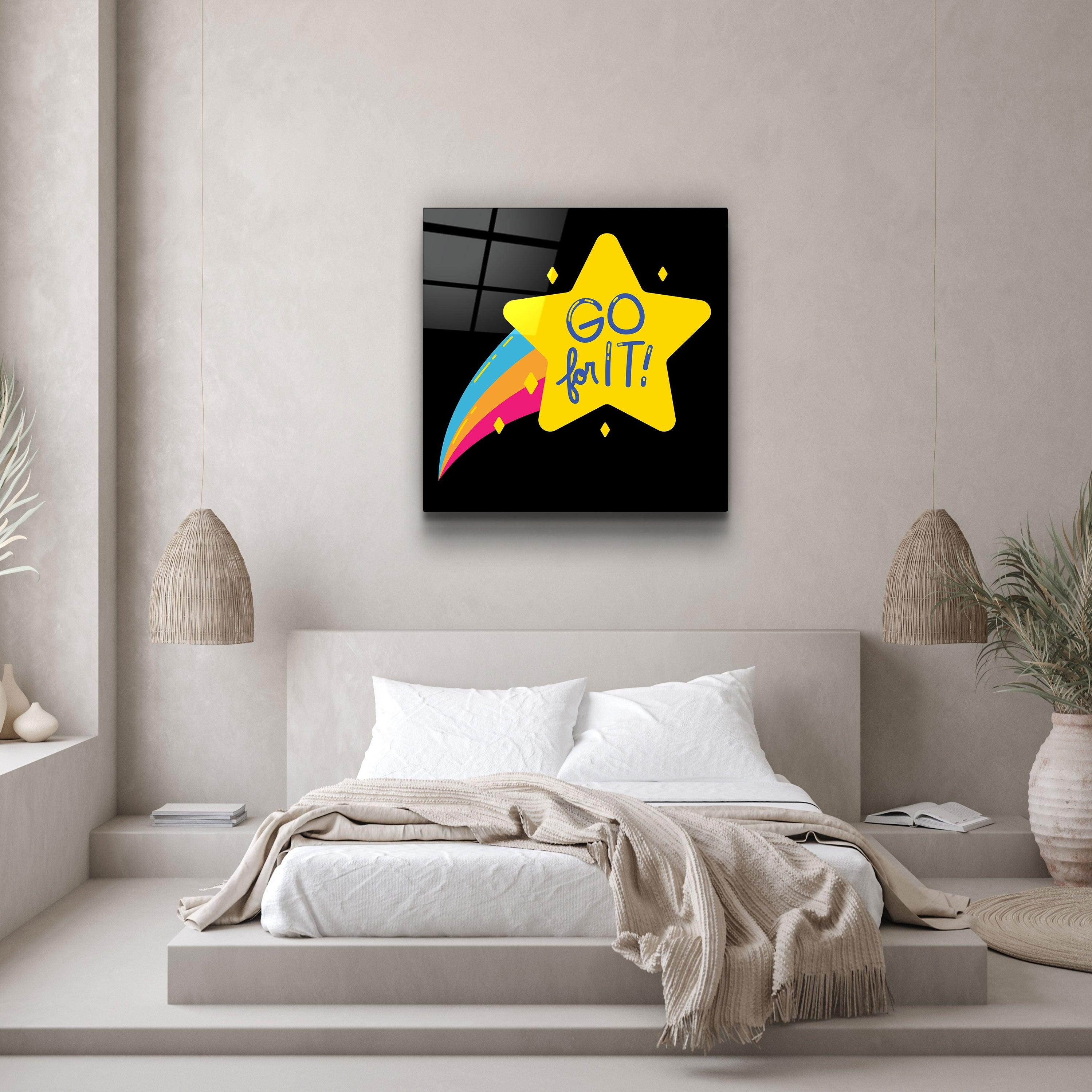 ・"Go For It"・Glass Wall Art