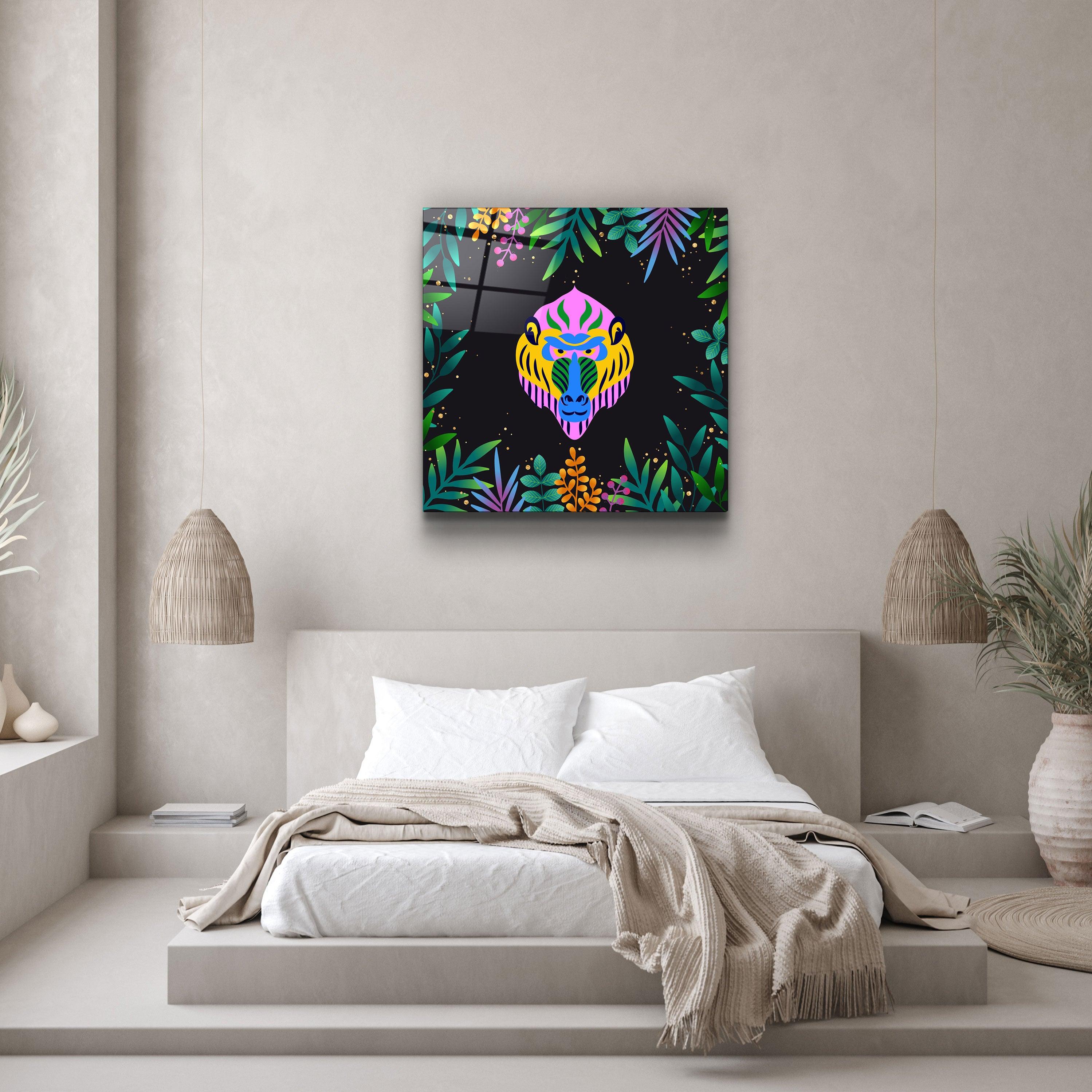 ・"Animal Republic-Baboon"・Designers Collection Glass Wall Art