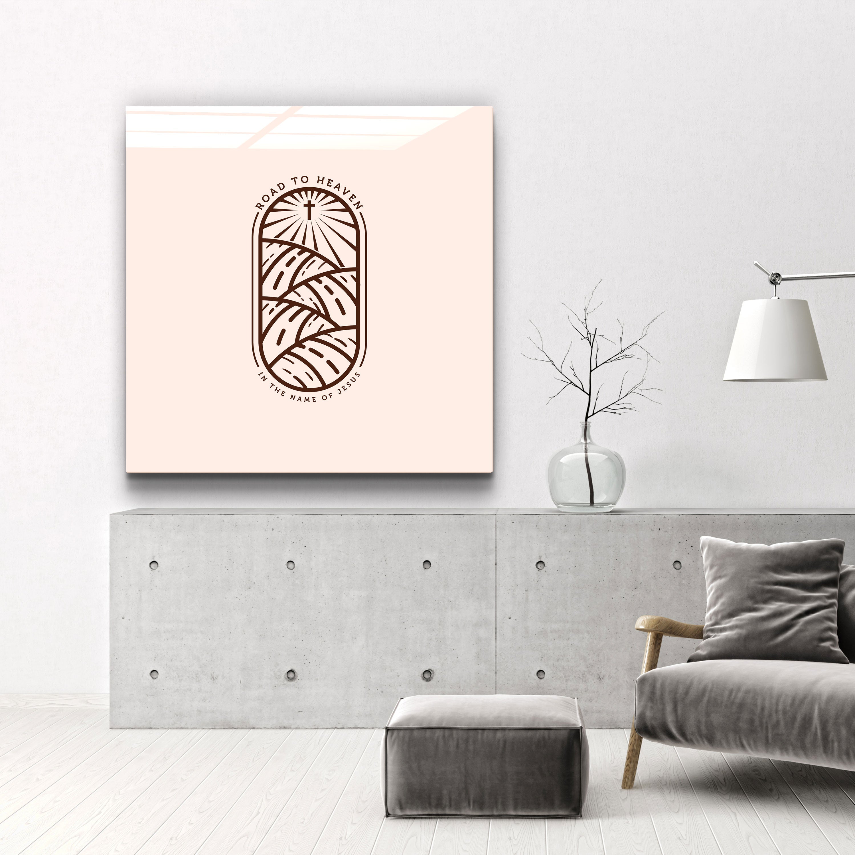 ."Road to Heaven". Designers Collection Glass Wall Art