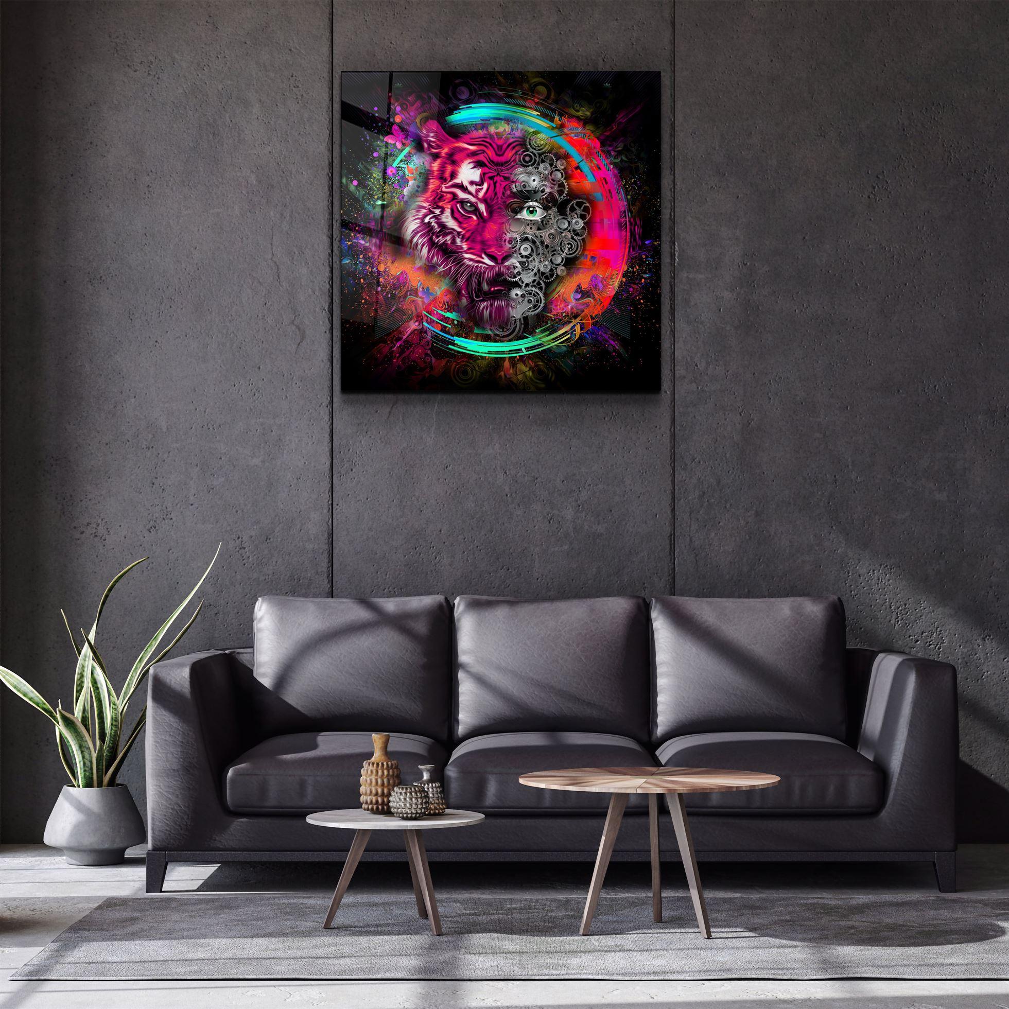 ・"Abstract Tiger"・Glass Wall Art