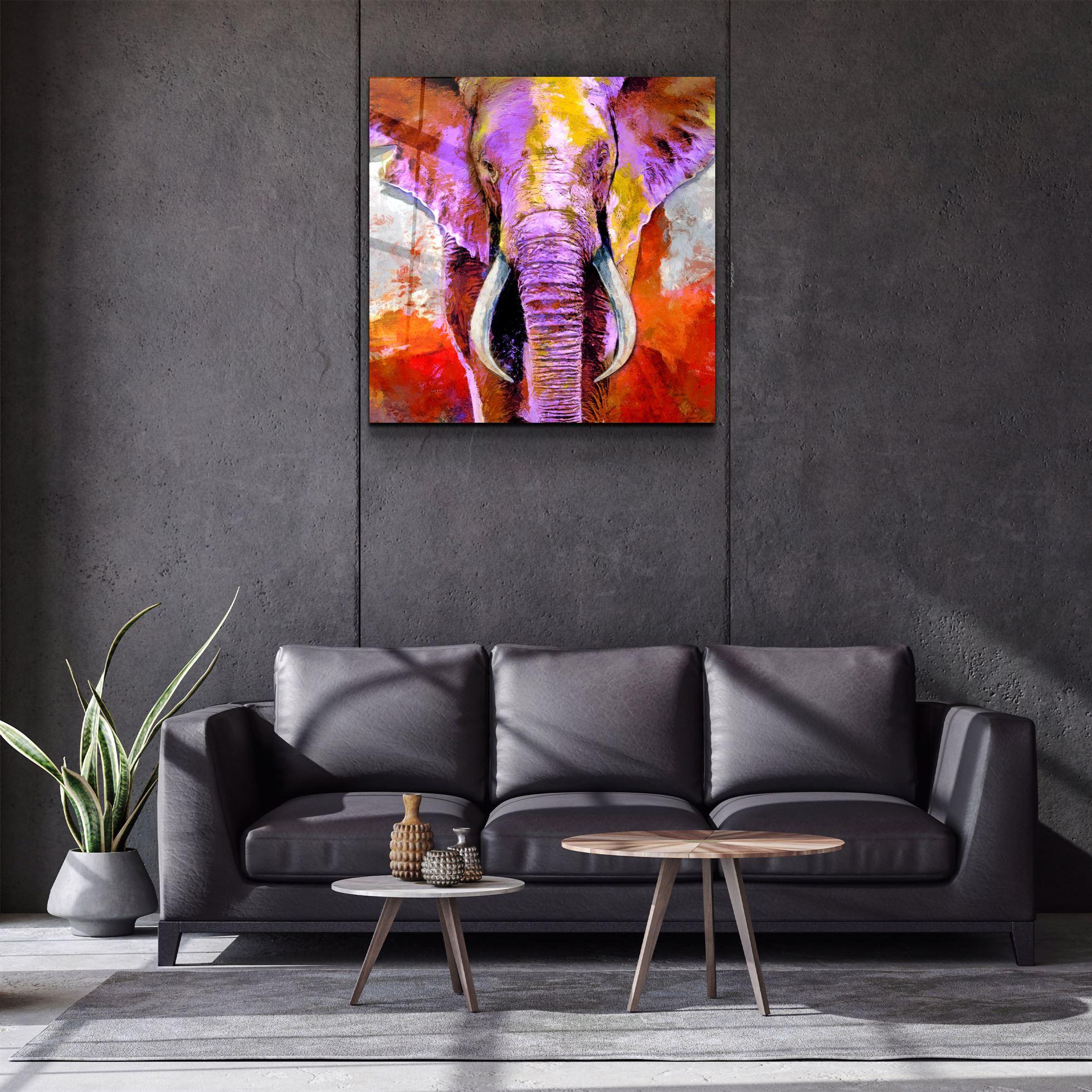 ・"Elepurple"・Glass Wall Art
