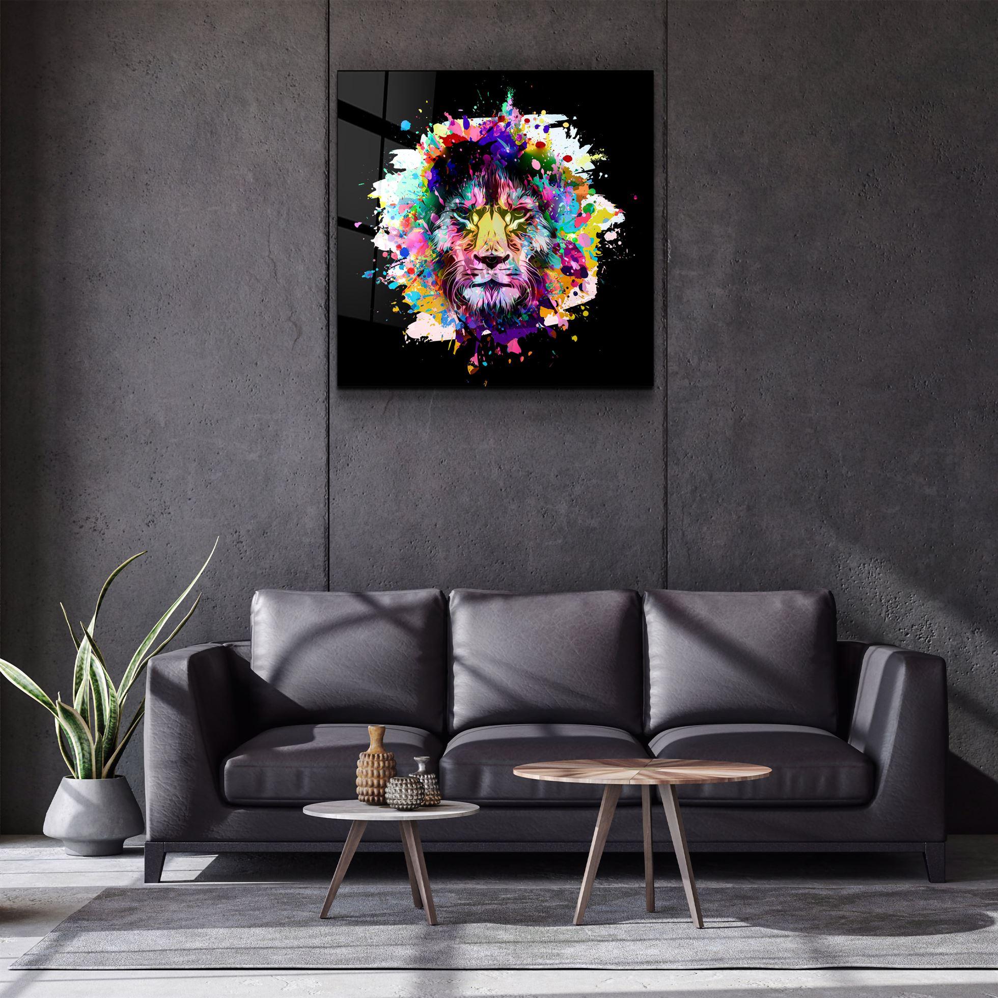 ・"Lion Abstract"・Glass Wall Art