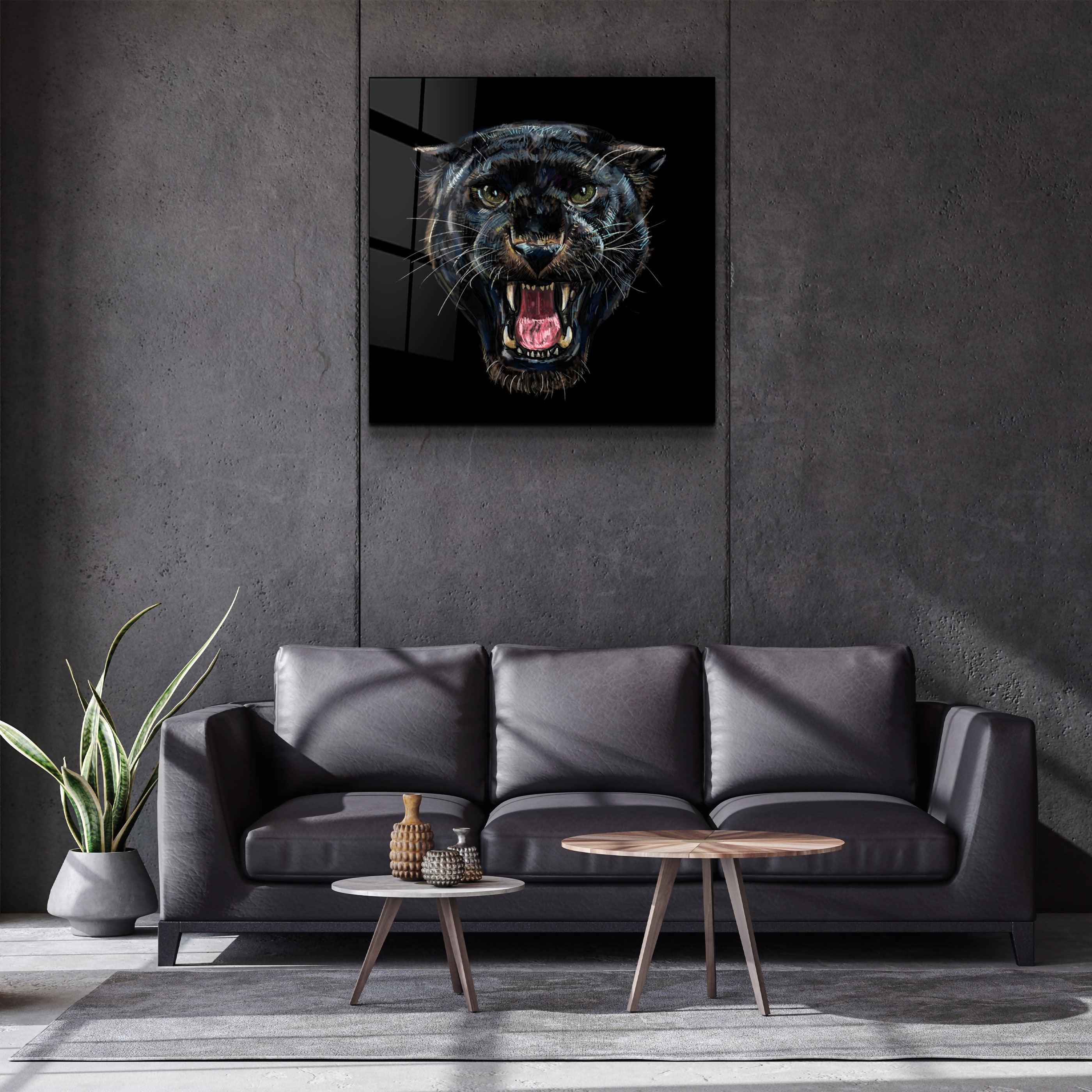 ・"Wild Panther"・Glass Wall Art