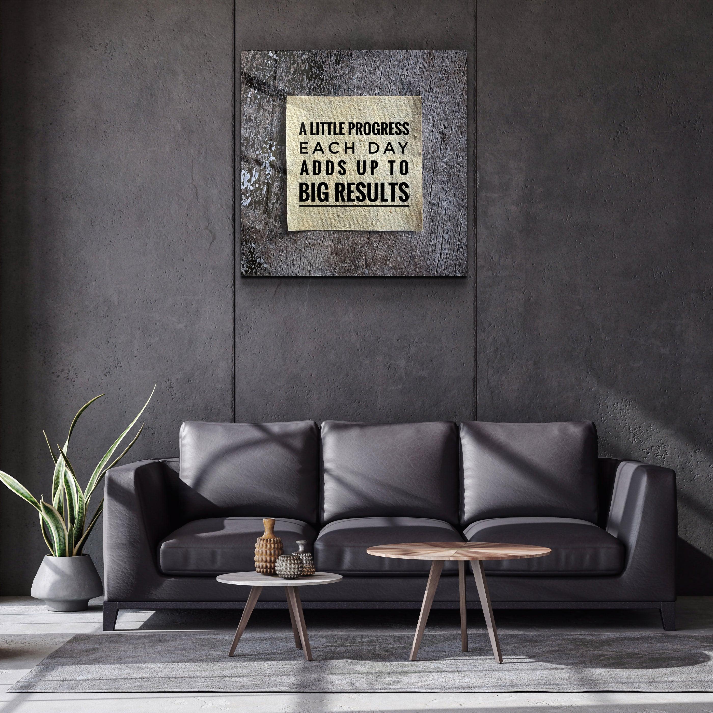 ・"Big Results"・Glass Wall Art
