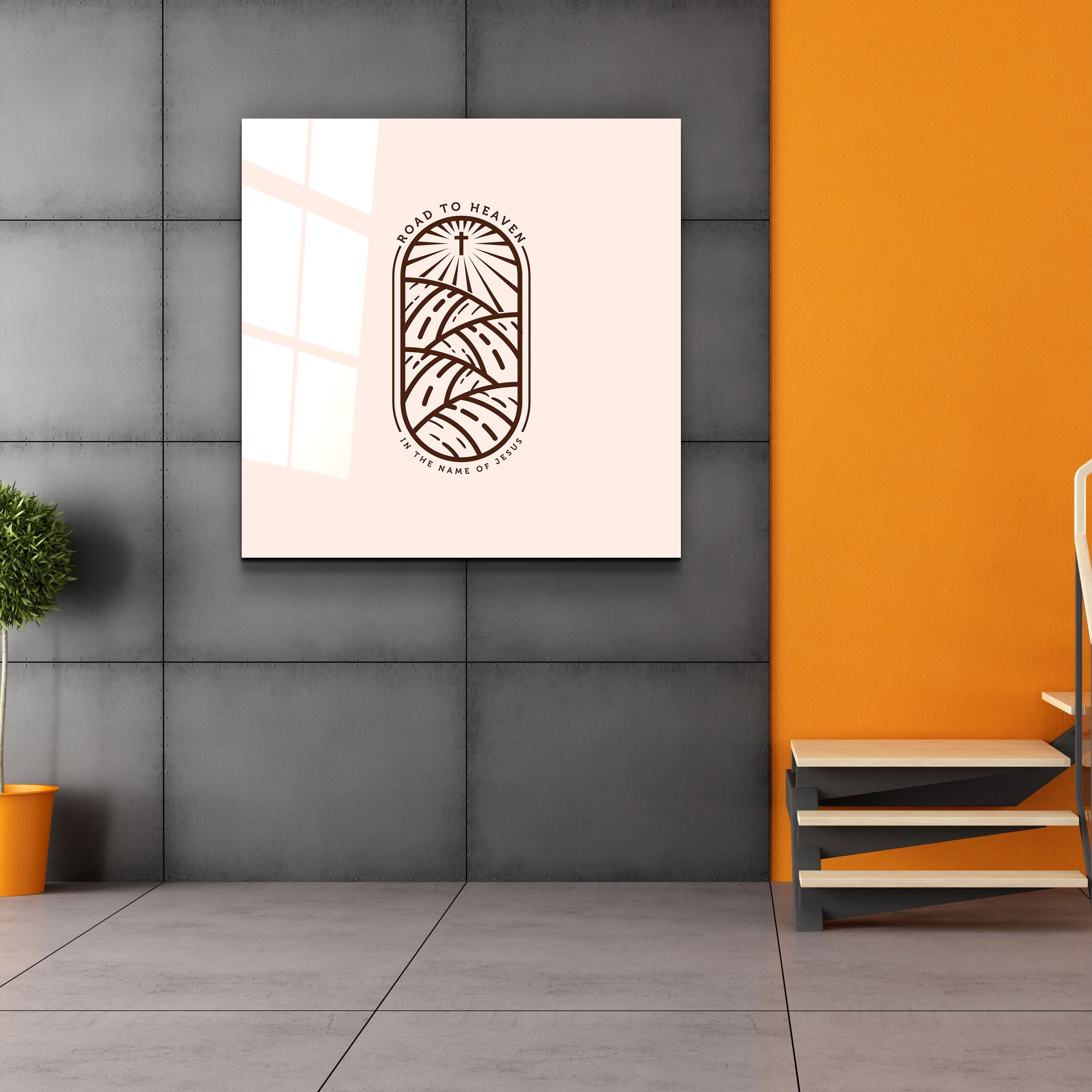 ."Road to Heaven". Designers Collection Glass Wall Art
