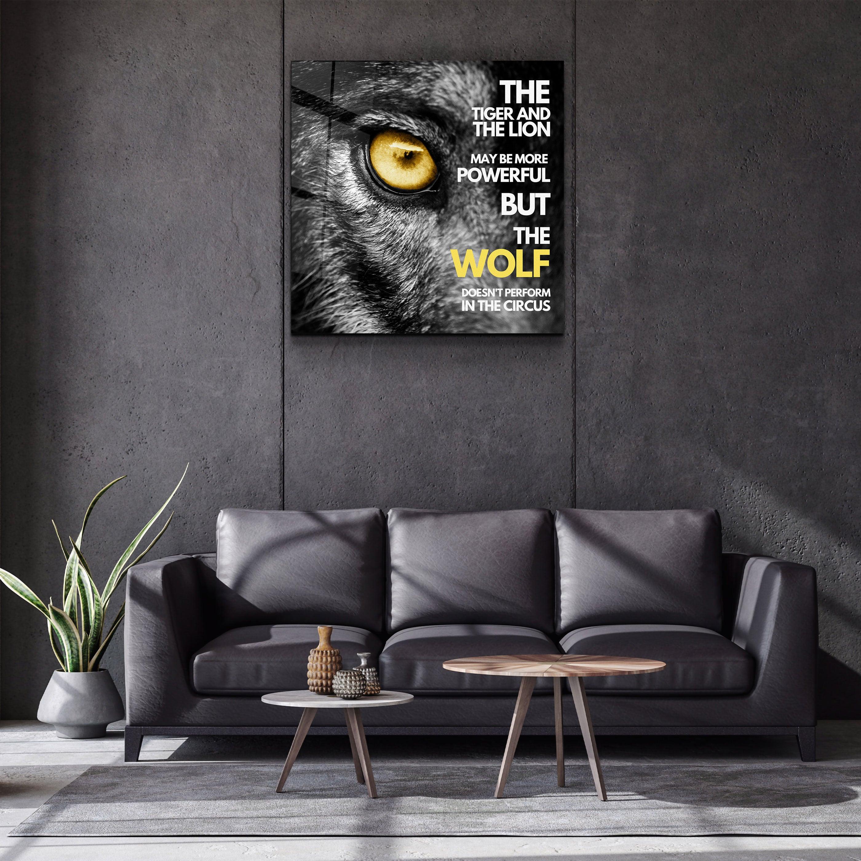 ・"Be A Wolf"・Designers Collection Glass Wall Art