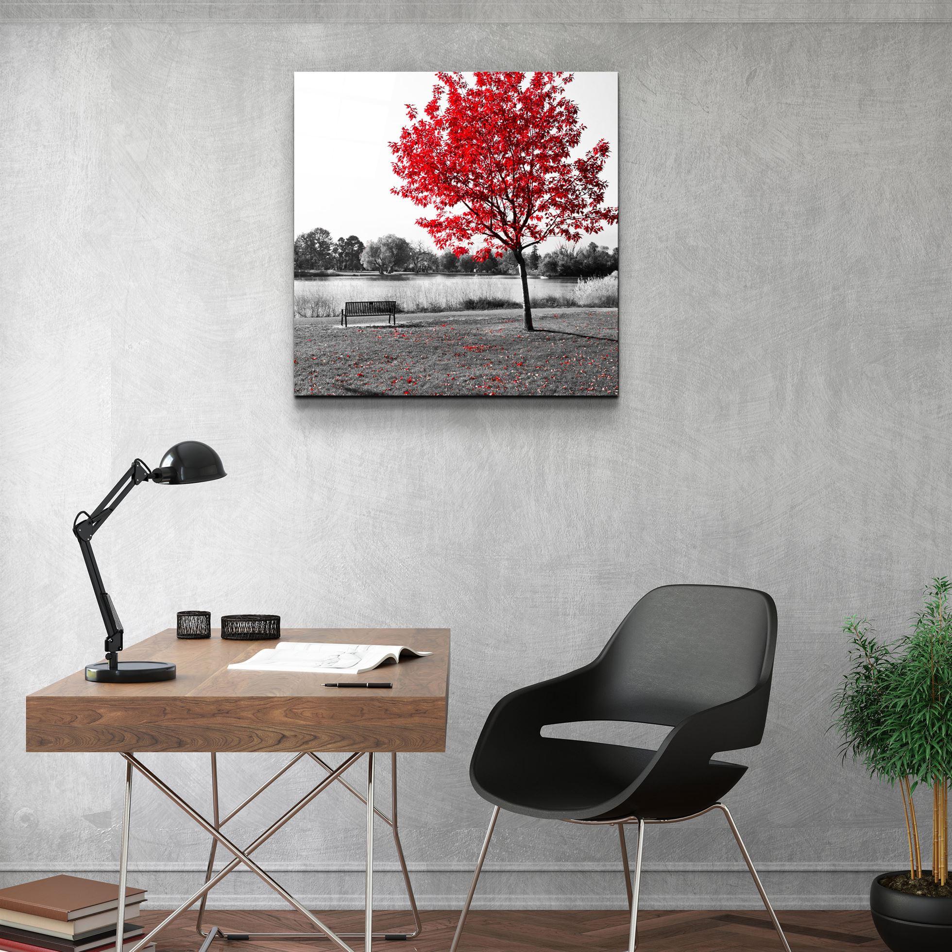 ・"Red Tree"・Glass Wall Art