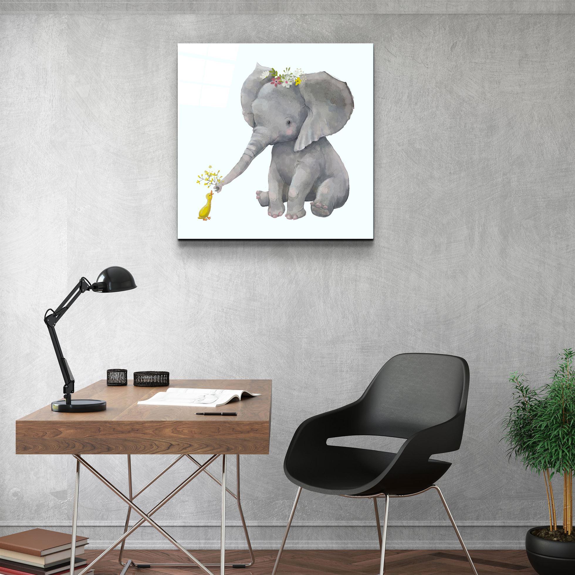 ・"Elephant and Duck"・Glass Wall Art