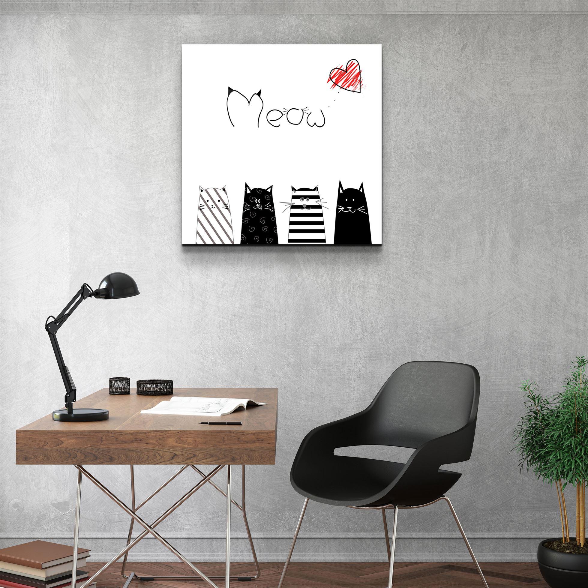 ・"Meow (Cat)"・Glass Wall Art