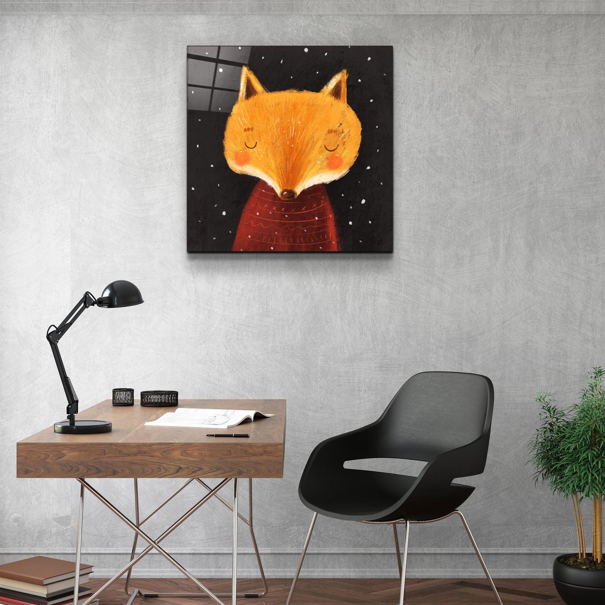 ・"Cute Fox"・Glass Wall Art