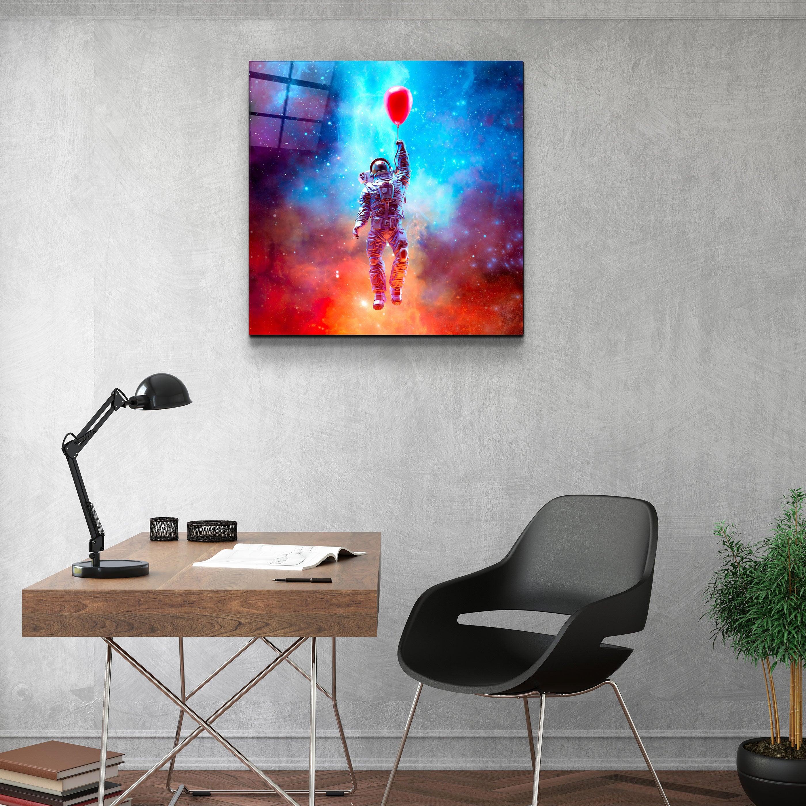 ・"Astronaut in the Sky and Baloon"・Glass Wall Art