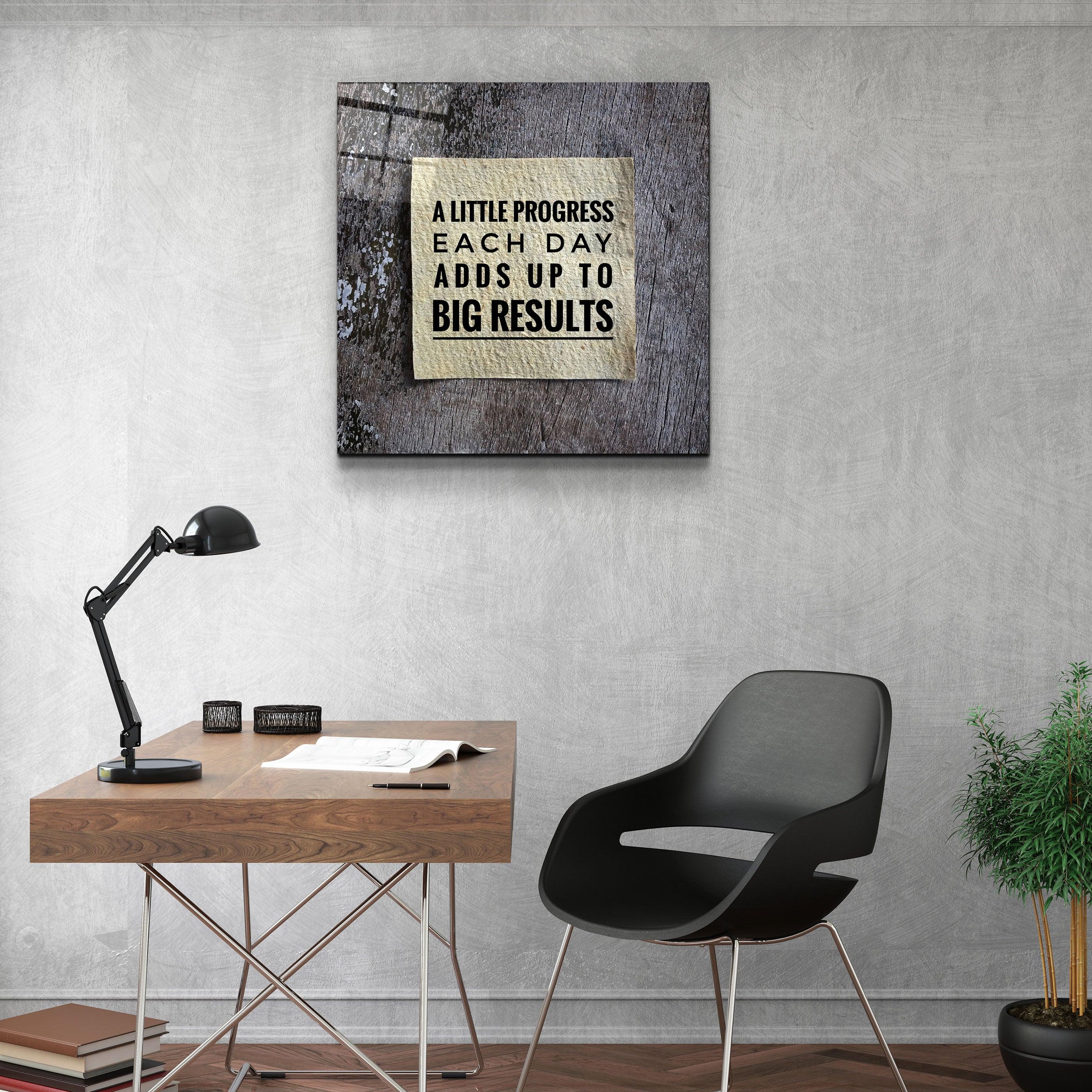 ・"Big Results"・Glass Wall Art