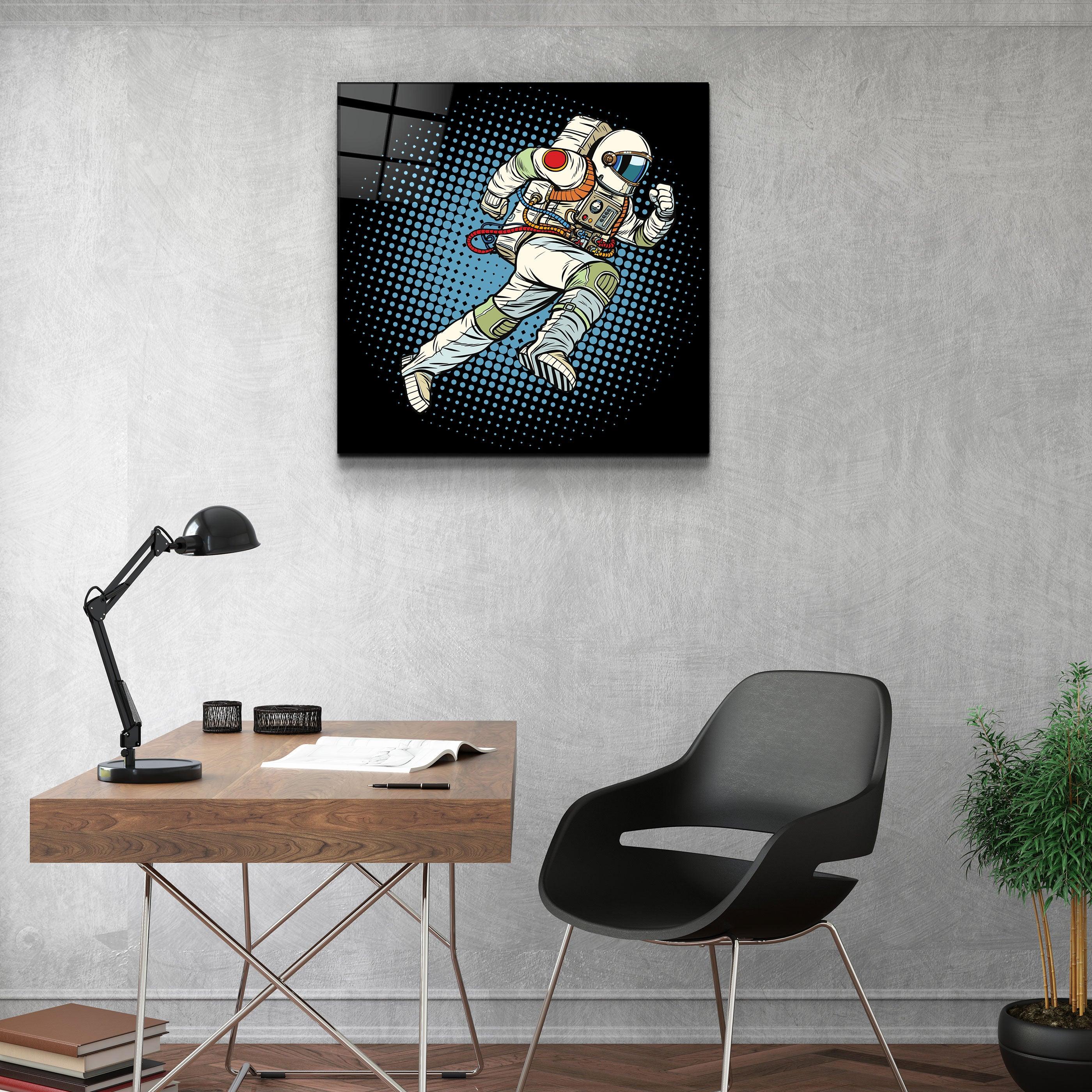 ・"Cartoon Astronaut"・Glass Wall Art