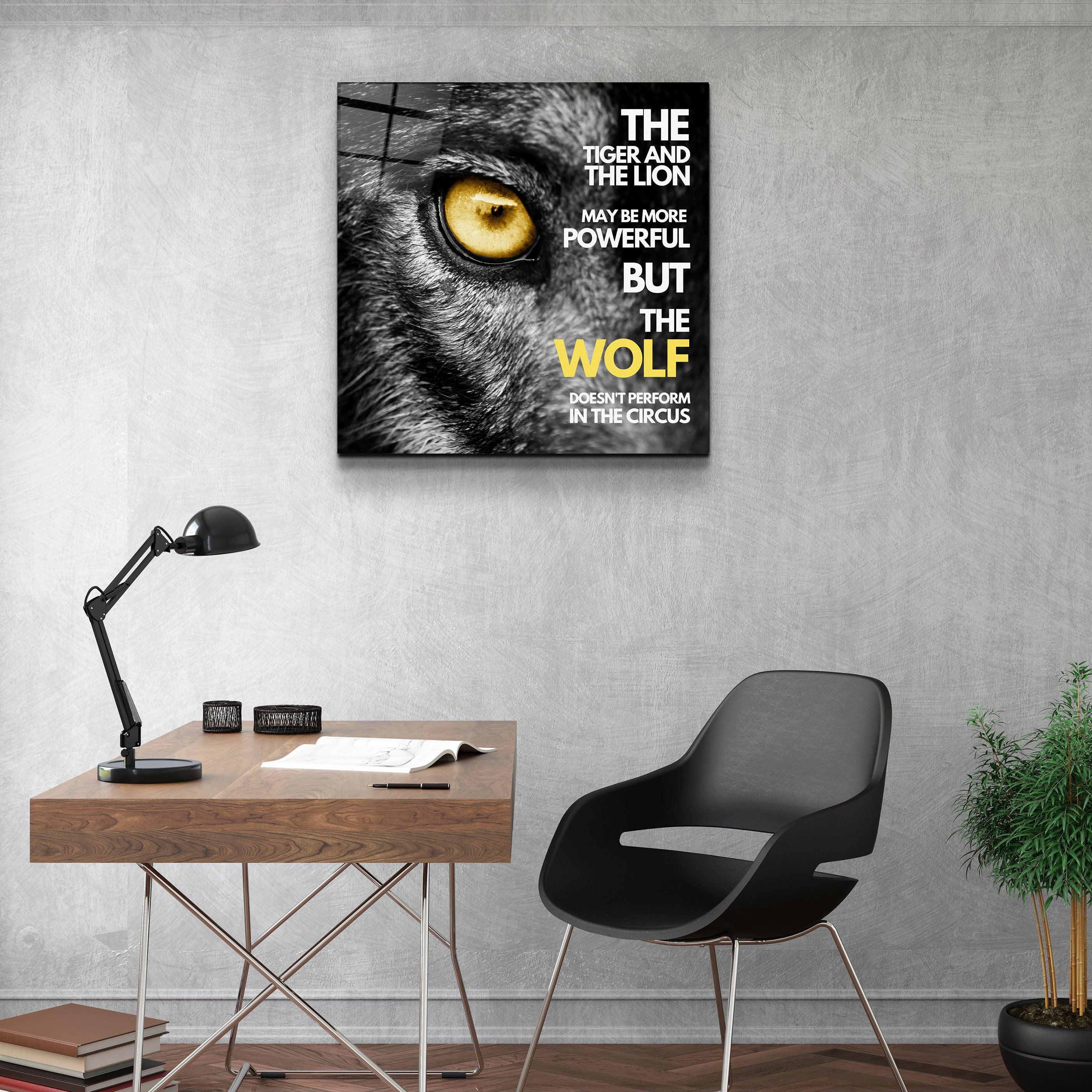 ・"Be A Wolf"・Designers Collection Glass Wall Art