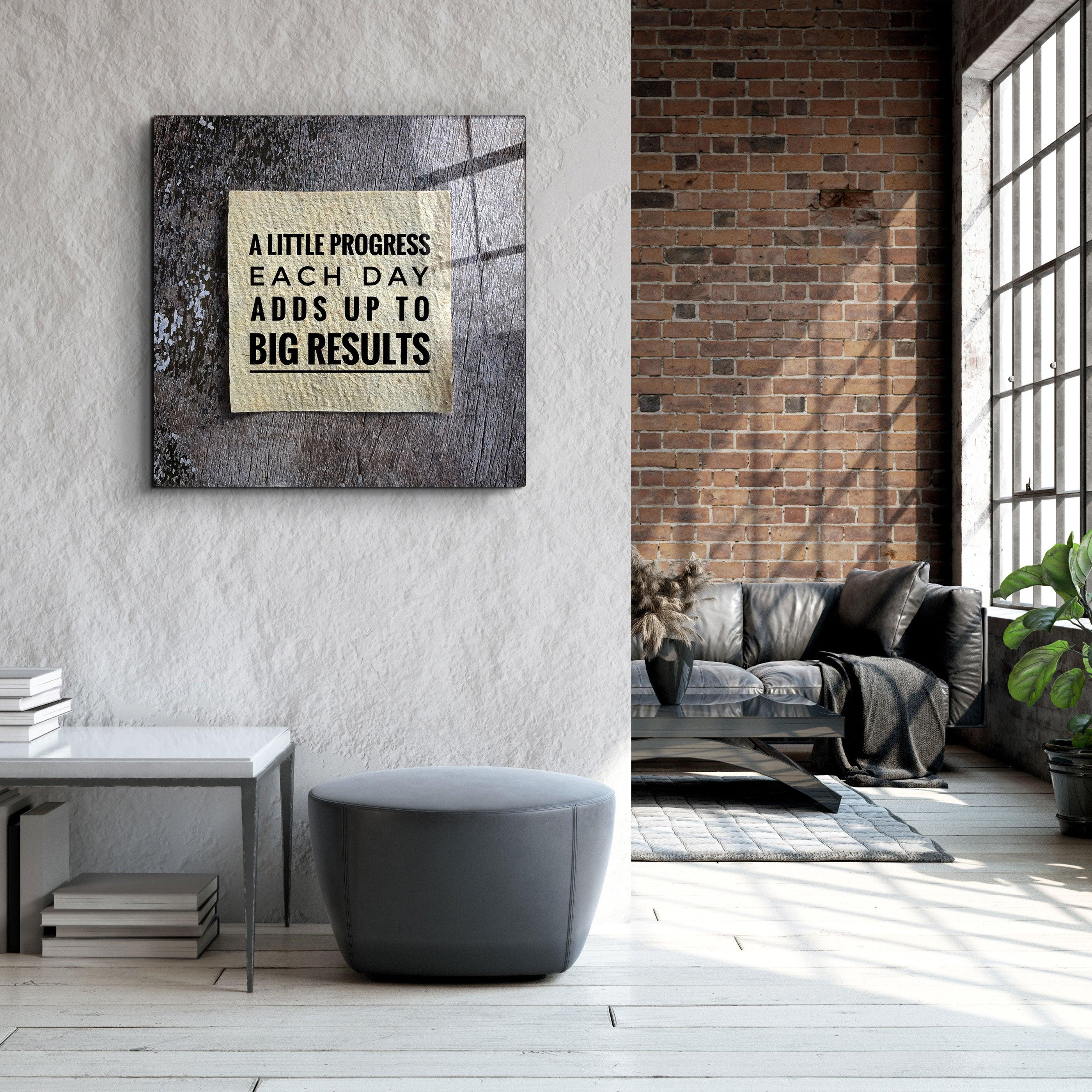 ・"Big Results"・Glass Wall Art