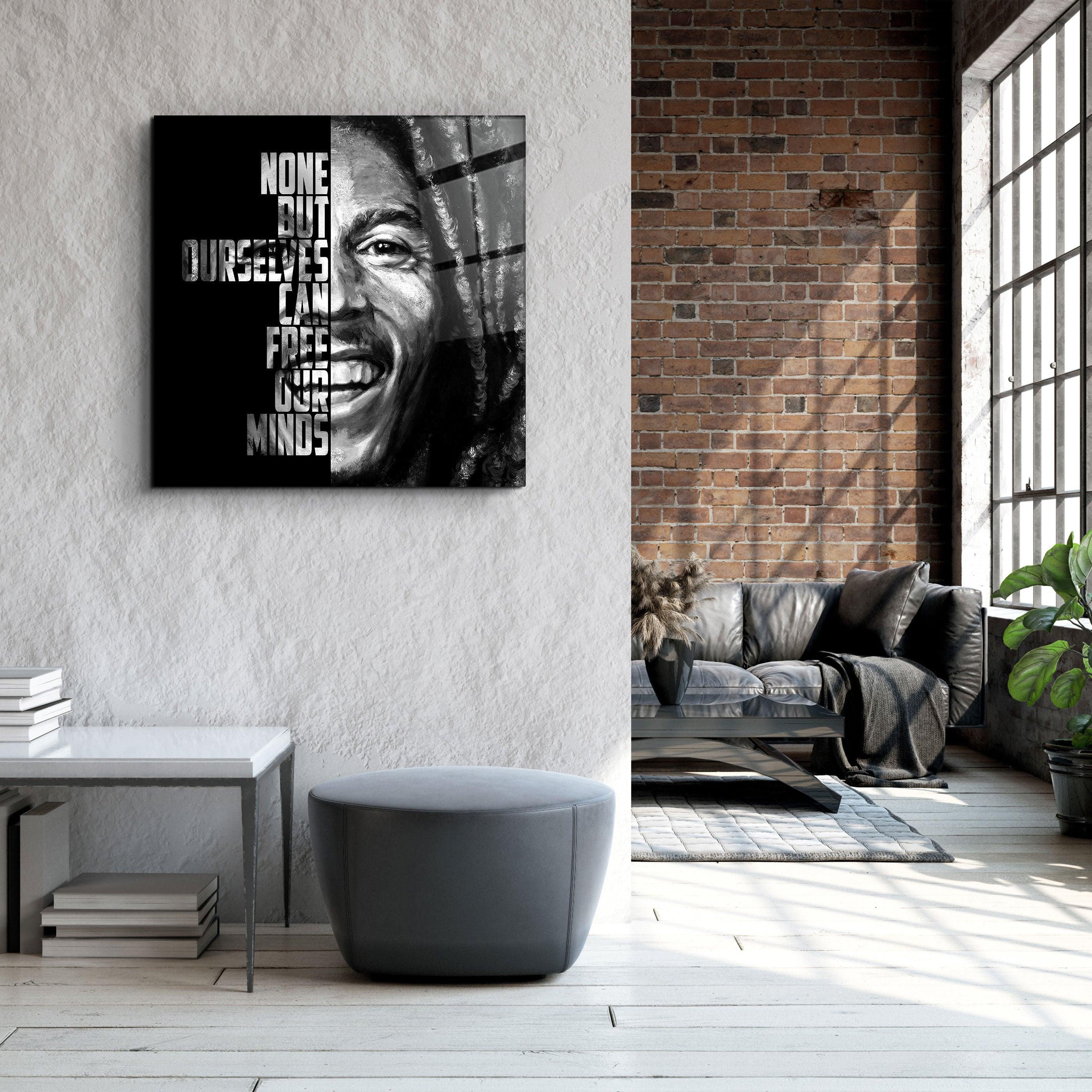 ・"Bob Marley"・Designers Collection Glass Wall Art - ArtDesigna Glass Printing Wall Art