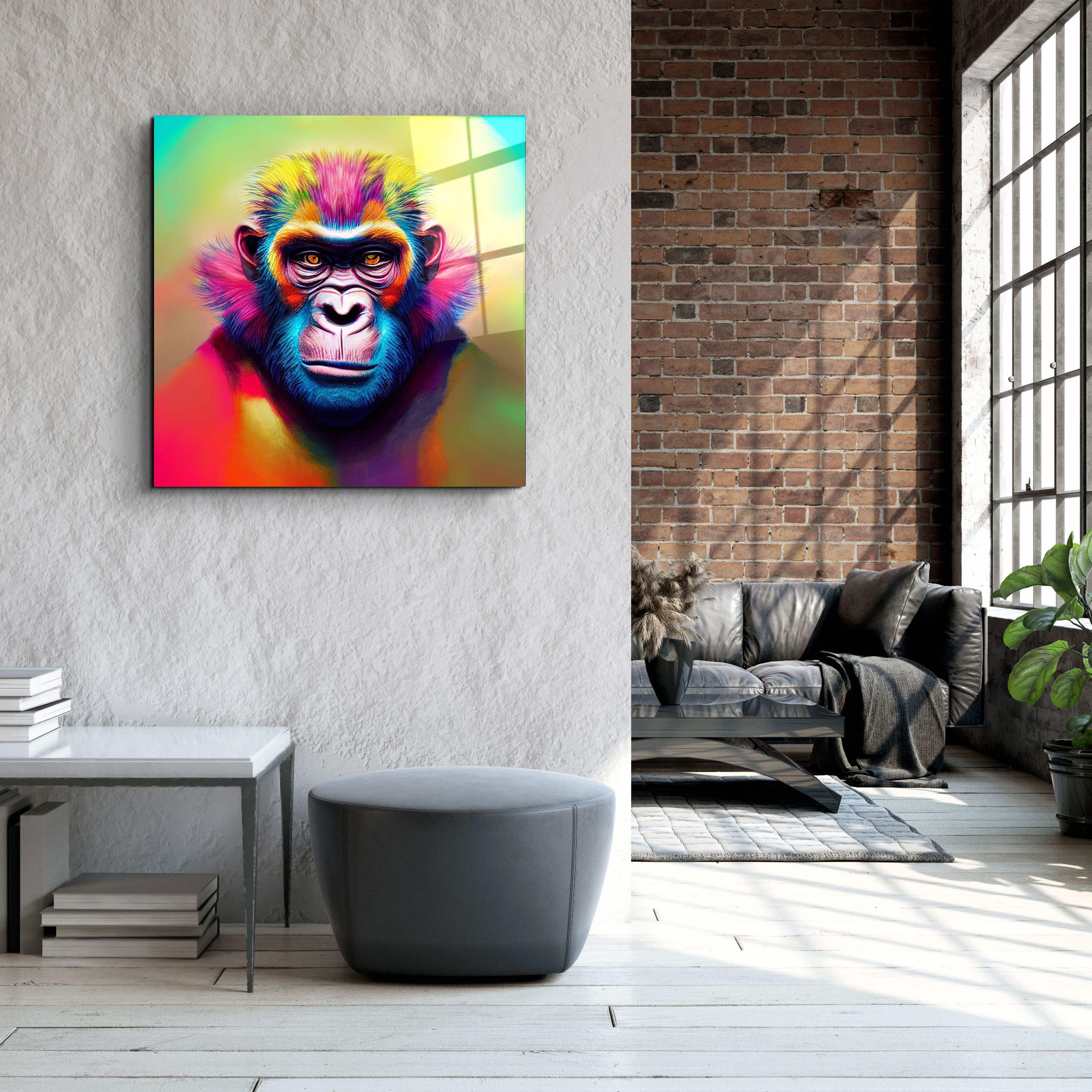 ."Color Monkey". Designer's Collection Glass Wall Art