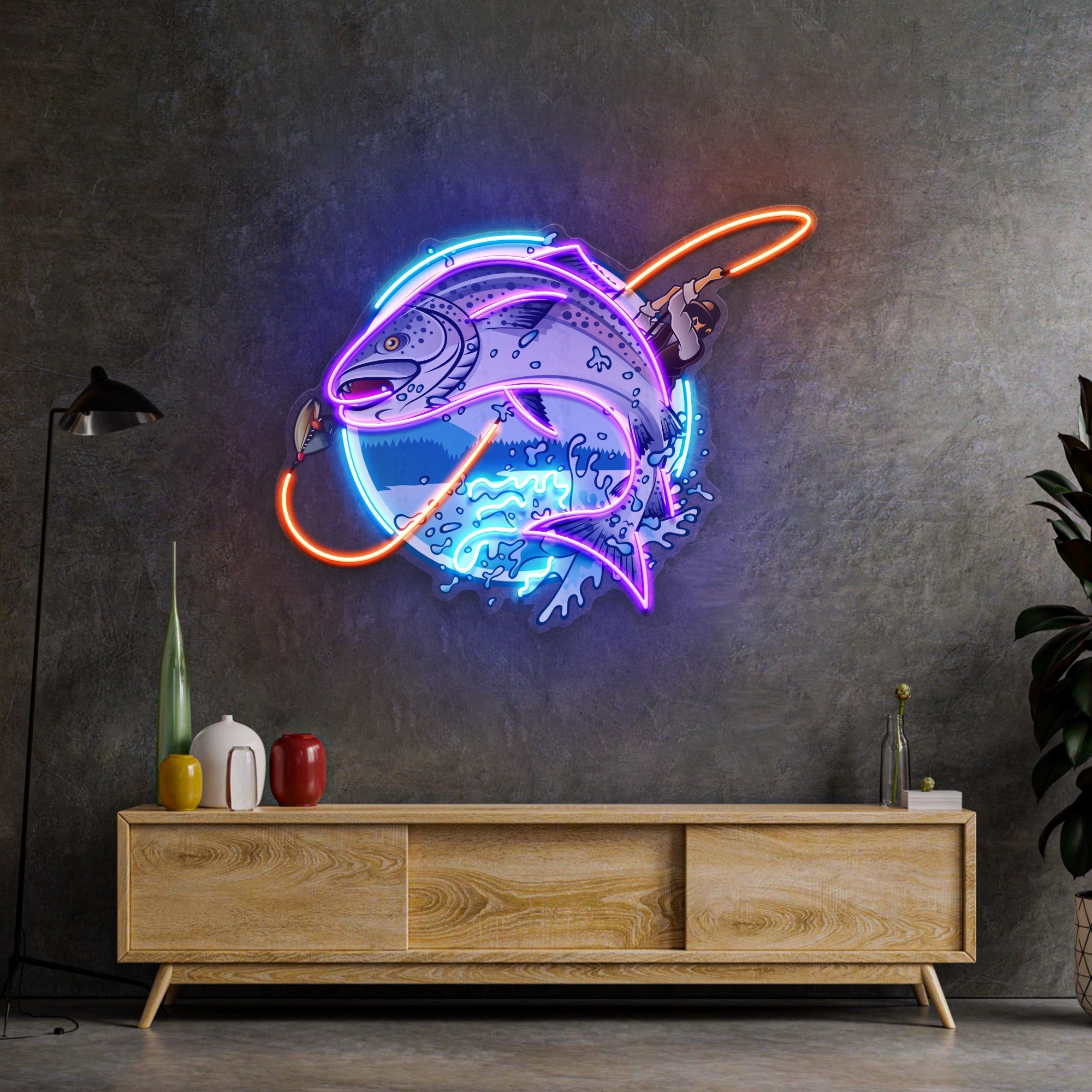 Little Fisherman LED Neon Sign Light Pop Art