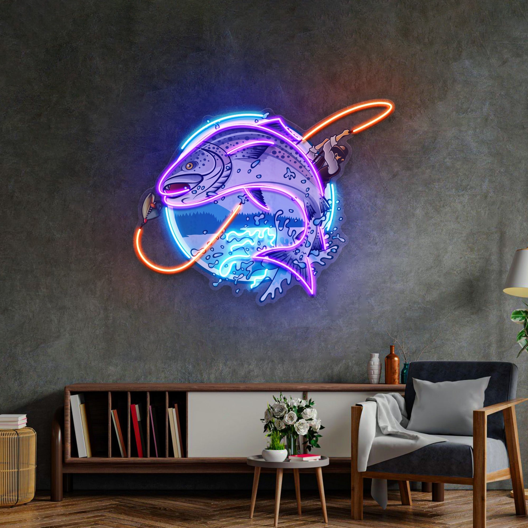 Little Fisherman LED Neon Sign Light Pop Art